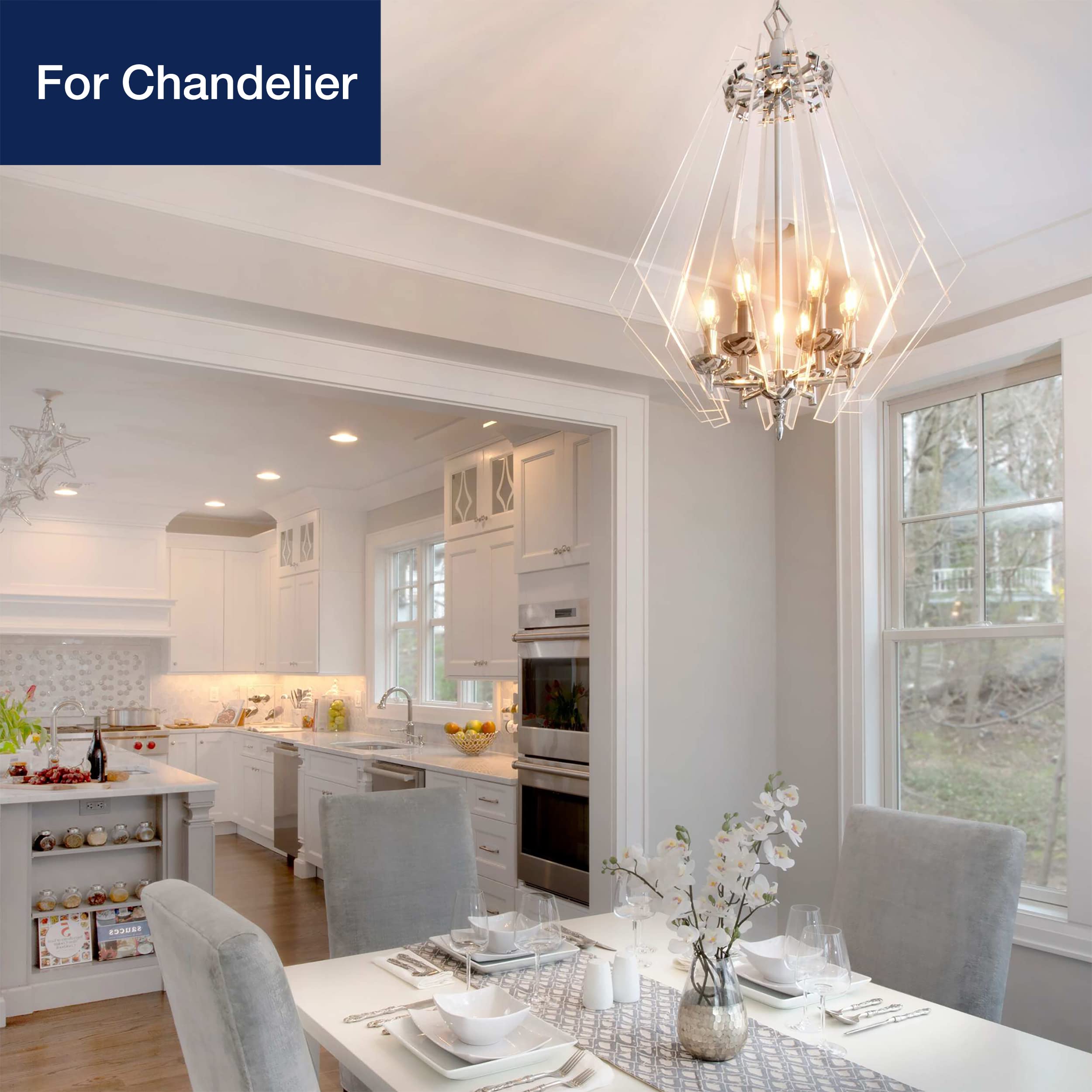 Flsnt 12-Pack Dimmable Led Candelabra Bulbs, 60W Equivalent, 2700K Soft White Light