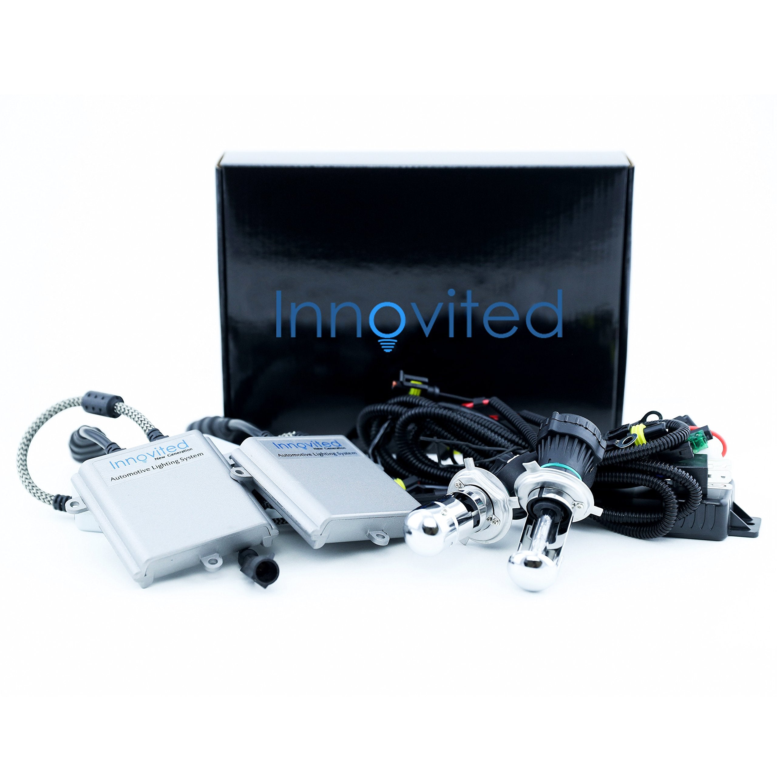 Innovited H4-3 9003 5000K (Pure White) Bi xenon HI/LO Xenon Bulb x 1 pair bundle with 2 x 55W Performance AC Ballast
