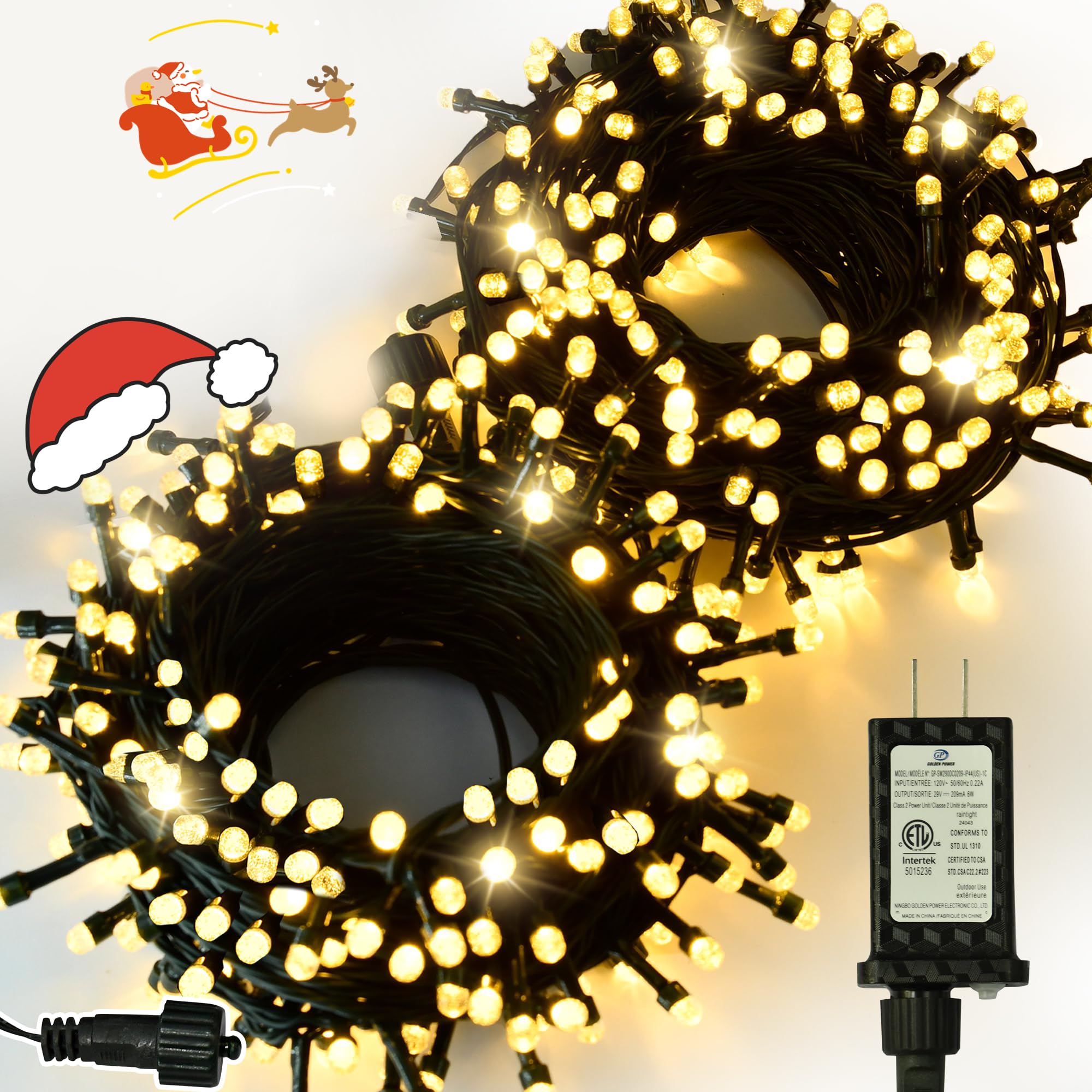 ULG Upgraded 2-Pack 152FT 400 LED Christmas String Lights, Extendable Waterproof Fairy Lights with Memory Function, 8 Modes, Bub