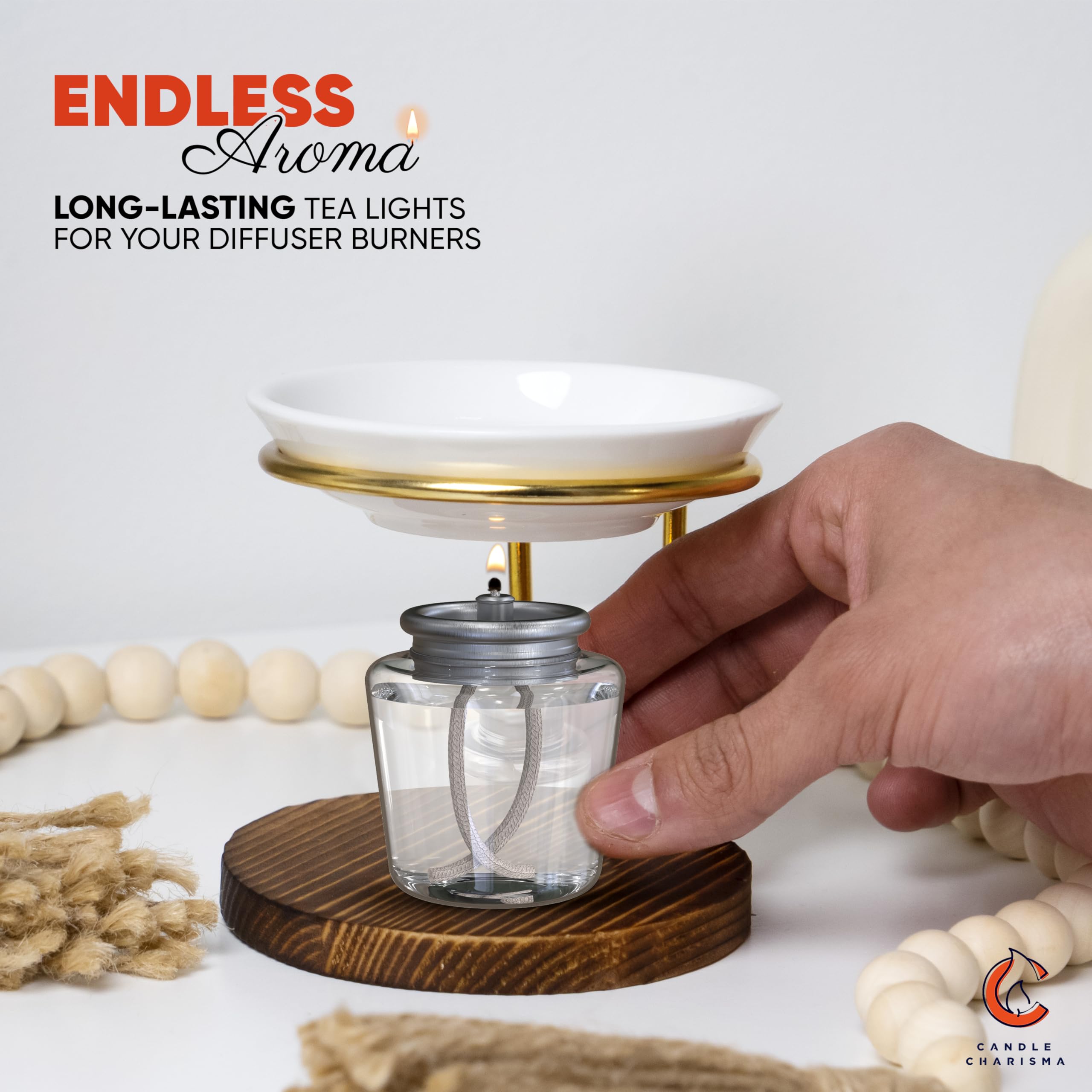 Candle Charisma Disposable Liquid Candles - Oil Tea Lights with Extended 15 Hour Burn Time - Dripless Liquid Candle, Smokeless C