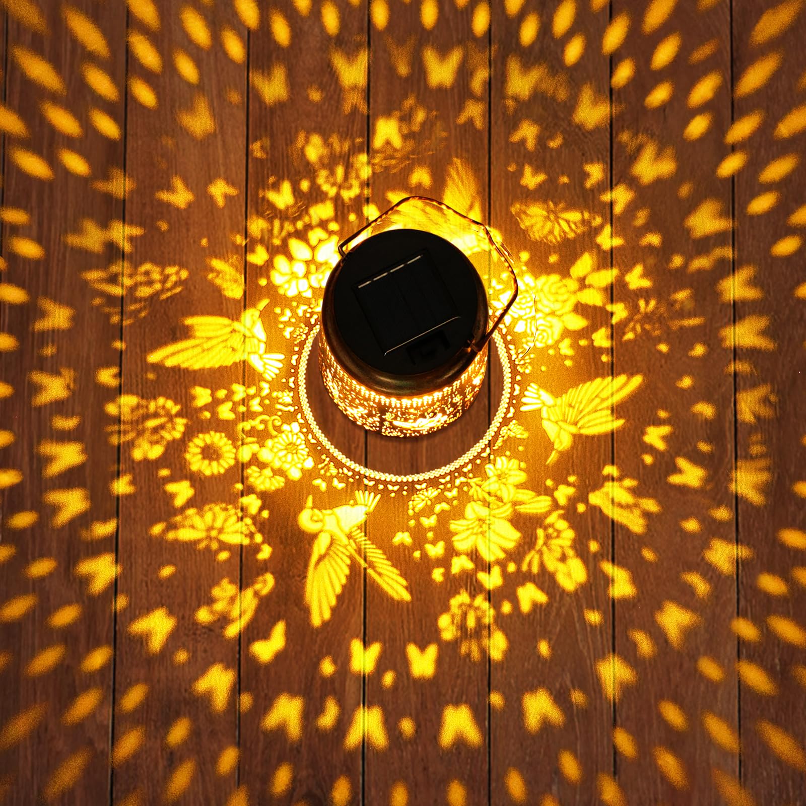 Solar Lanterns Outdoor with Shepherd Hook - Waterproof Hummingbird Garden Decor, LED Hanging Lights Metal Decor for Yard, Patio,