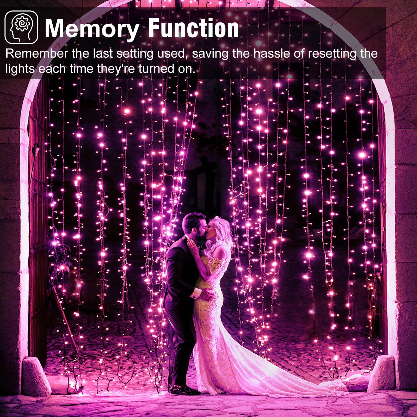 Nielfoi 800 LED Christmas Lights, 262FT Waterproof String Light with Timer, Green Wire, Pink, Model BG-CL3M3-306L01