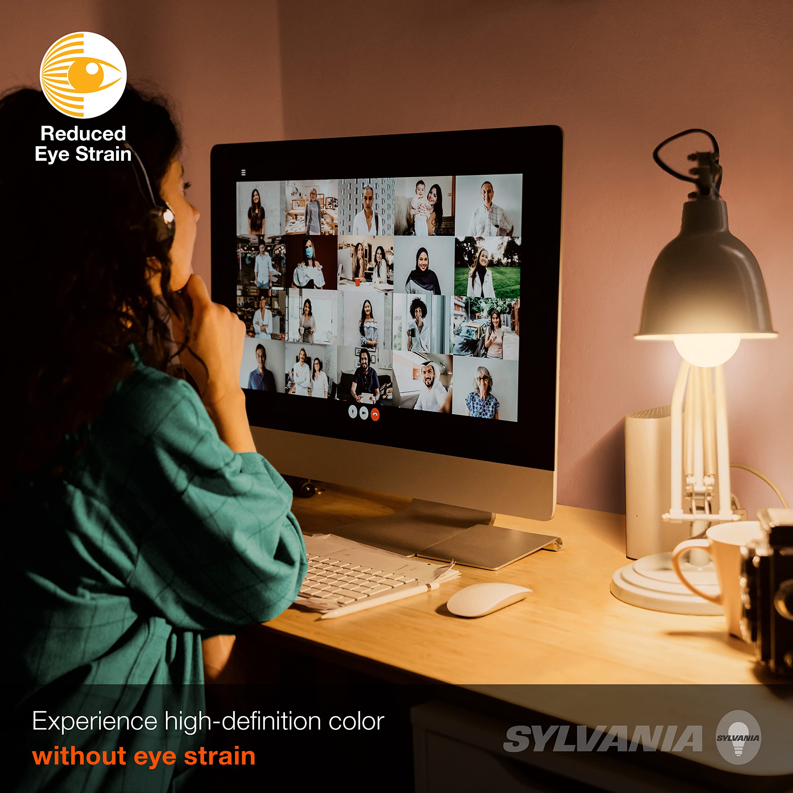 LEDVANCE Sylvania A19 LED Light Bulb, 60W = 8W, Dimmable, Frosted, Soft White, 4 Pack, 2700K, 13