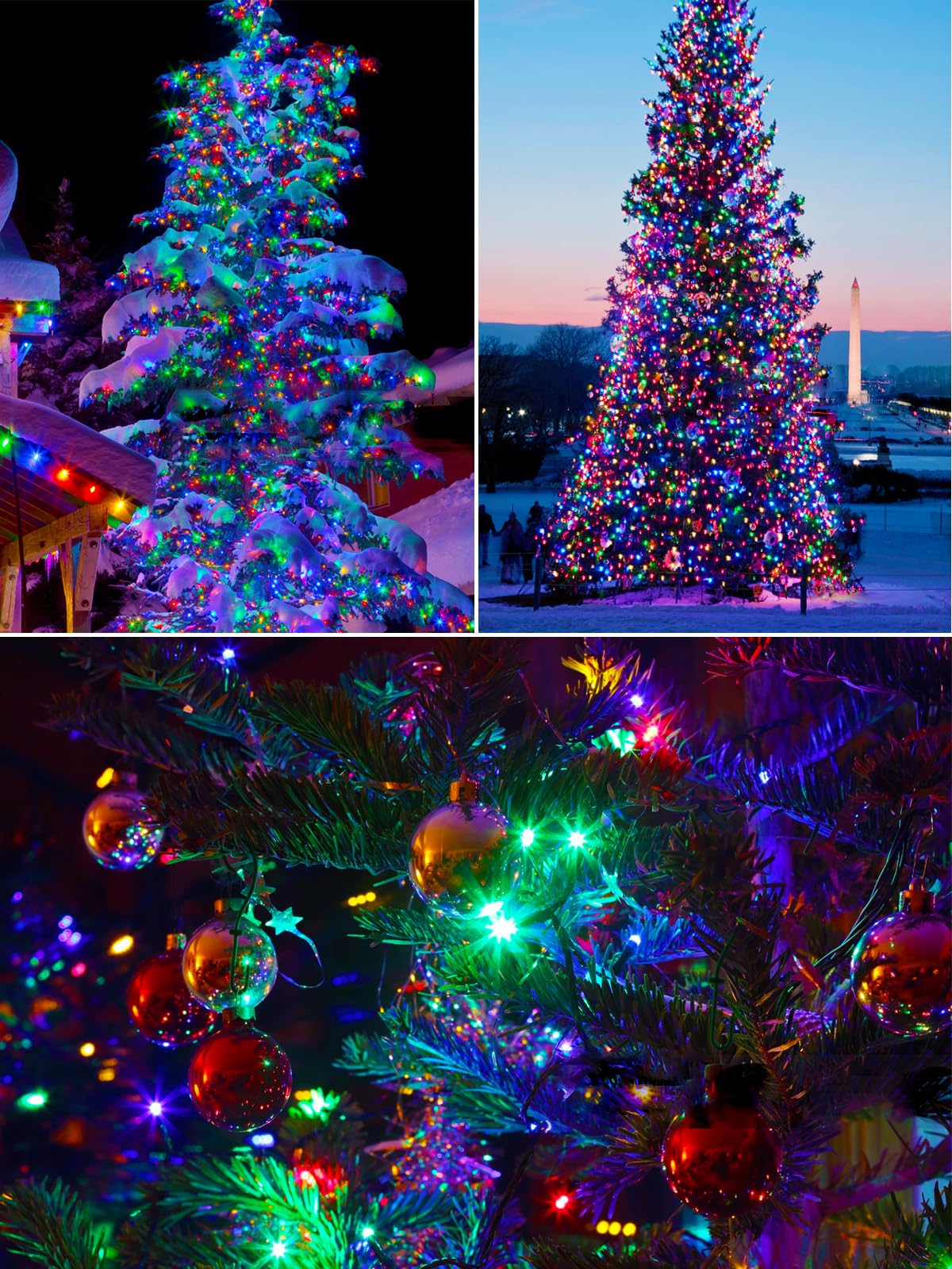 6 Pack 600 Led Solar String Lights For Outside  Solar Christmas Lights With 8 Lighting Modes  Waterproof Green Wire Solar String Lights Outdoor For Tree Xmas Party Garden Yard Decorations (Mutilcolor)
