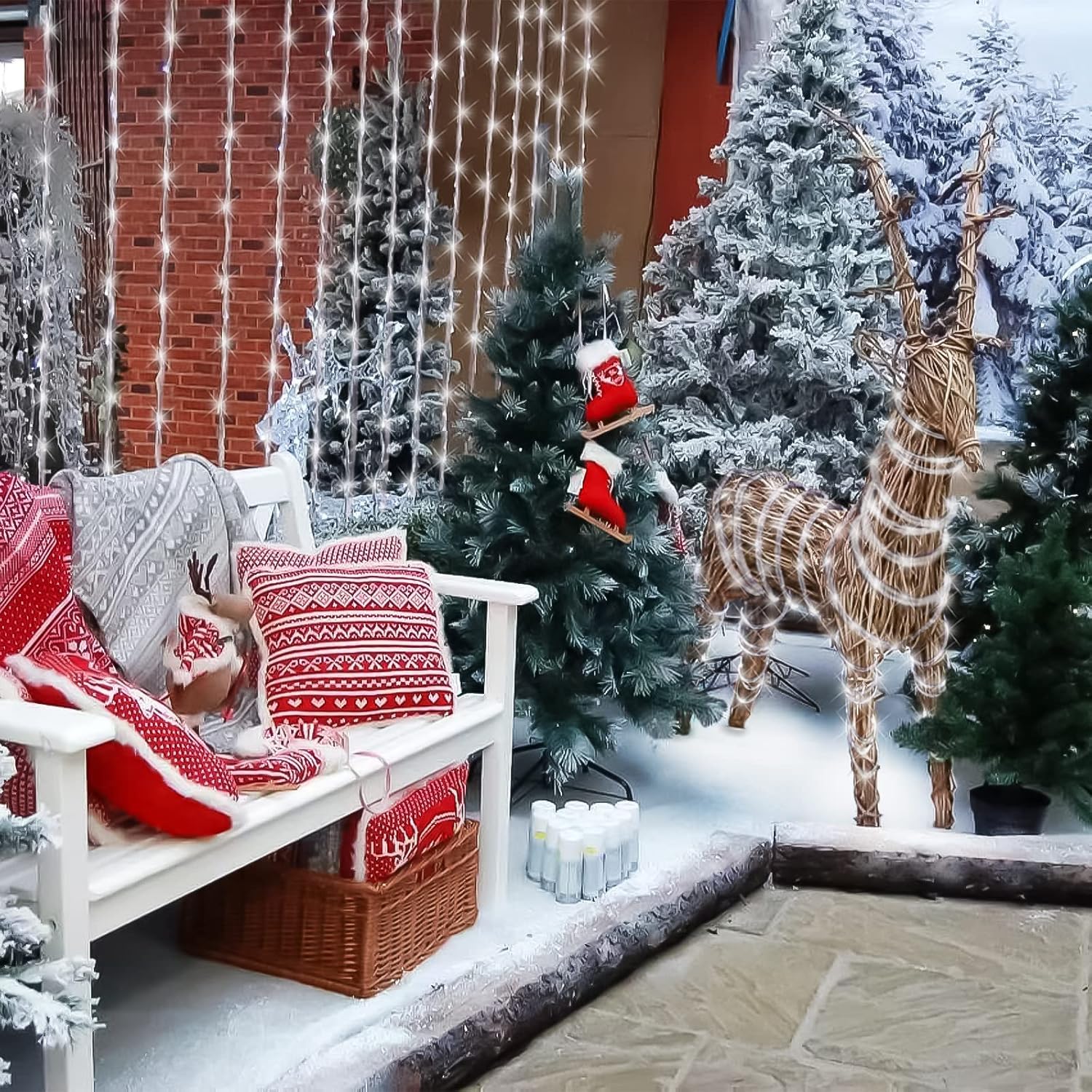 GLPE Solar Rope Lights, 66ft, 200 LEDs, Cool White, Waterproof with Remote, 8 Lighting Modes, Model gs-3