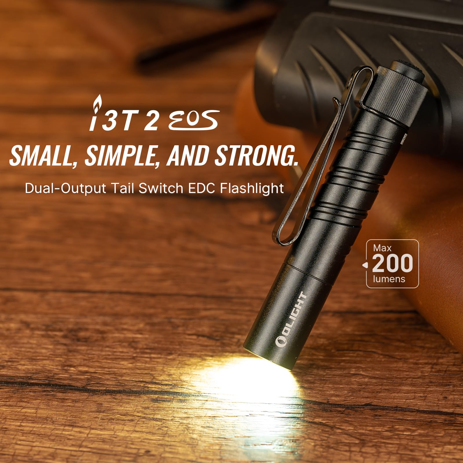 Olight I3T 2 Eos Pocket Edc Flashlight, 200 Lumens Compact Bright Handheld Flash Lights, Dual-Output Tail Switch With Aaa Batter