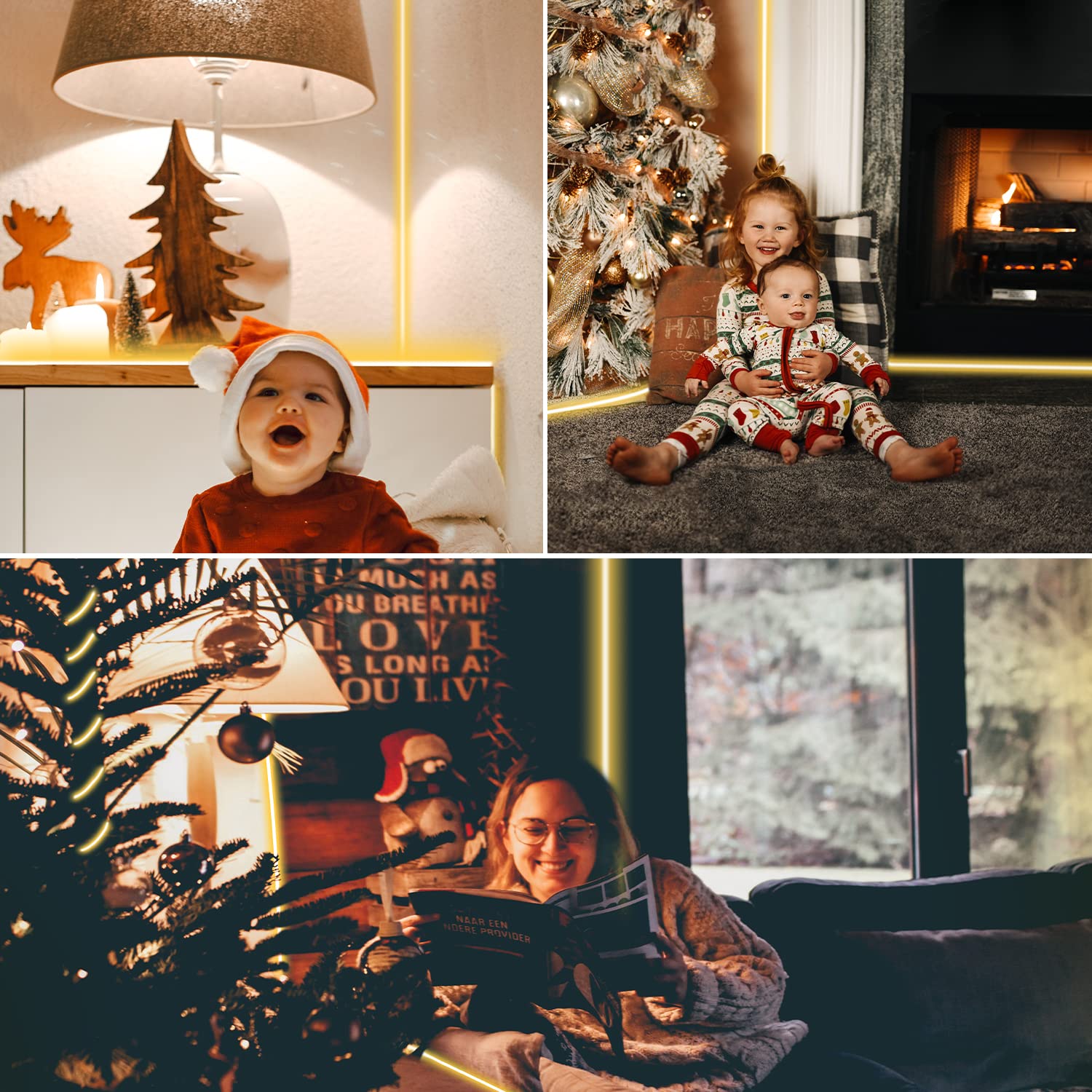 Guotong 50Ft White Led Strip Lights, 6000K Warm White Waterproof Tape Light, 15M 12V Rope Light Strong 3M Adhesive, For Home,Kit