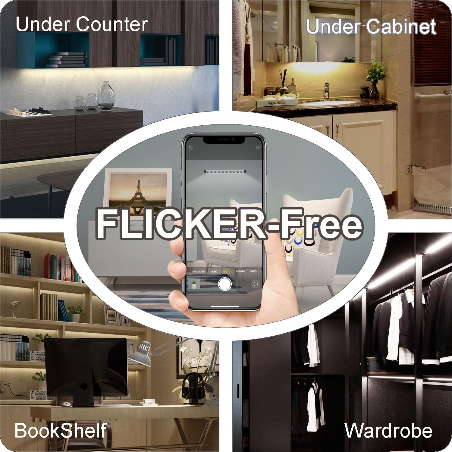 Ebd Led Under Cabinet Lighting Bar Built-In Adjustable Cable Neat Install Under Counter Lights For Kitchen Closet Shelf Workbenc