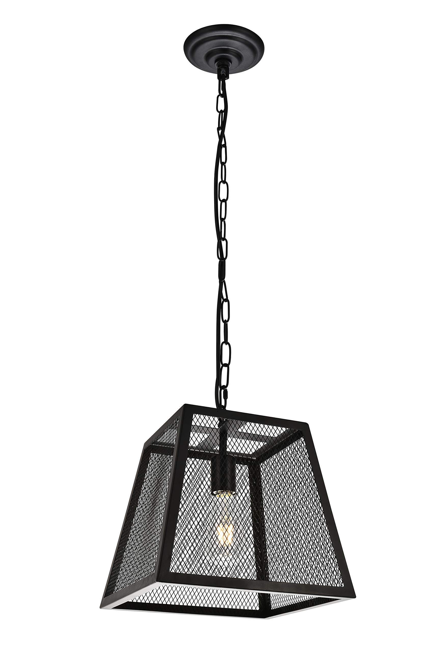Living District Talon Pendant Light, Matte Black, 1 Light, D11.8 H12.8, Metal Fixture