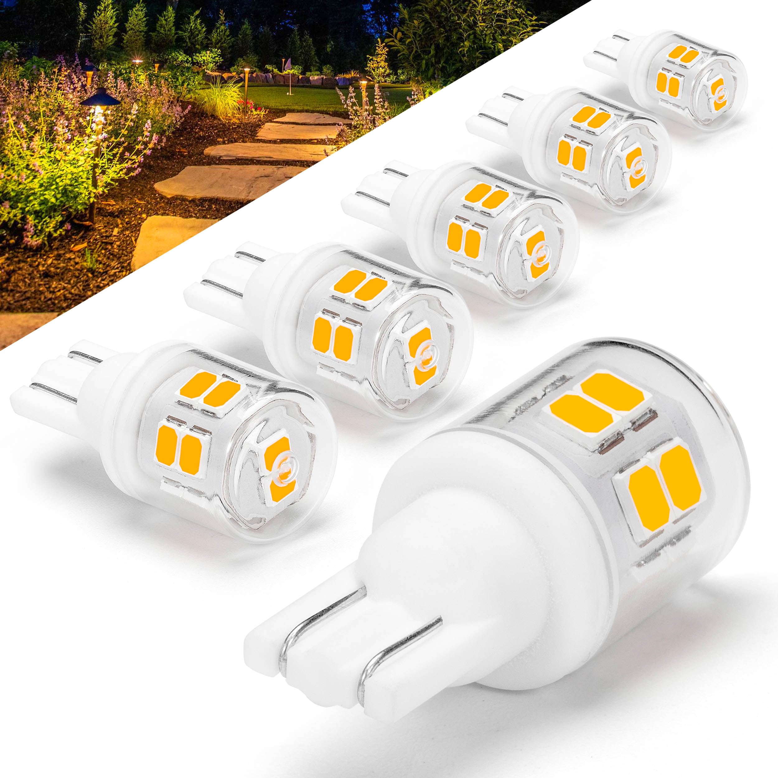 Heifymi T5 T10 Led Wedge Base Bulbs, 2700K Warm White 2 Watts Equivalent 11W 18W Incandecent Bulbs, Ac/Dc 12-24V Low Voltage Rep