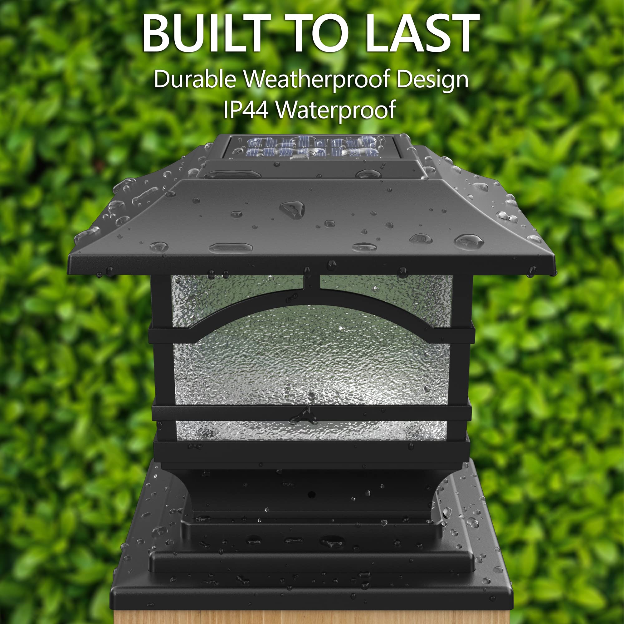 Davinci Lighting Solar Post Cap Lights - 4x4/5x5/6x6, Bright LED, Slate Black, Aluminum, Model DL116, 1 Pack