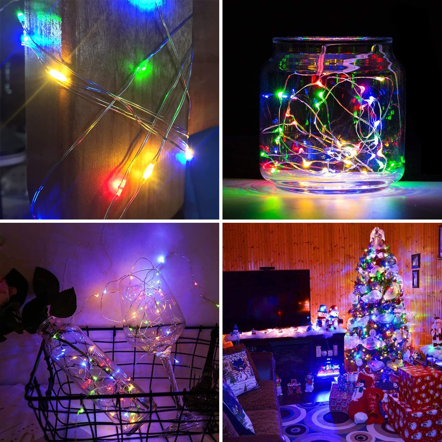 Blingstar Multicolor Fairy Lights USB Powered 33Ft 100 LED Copper Wire String Lights for Indoor Outdoor Decor