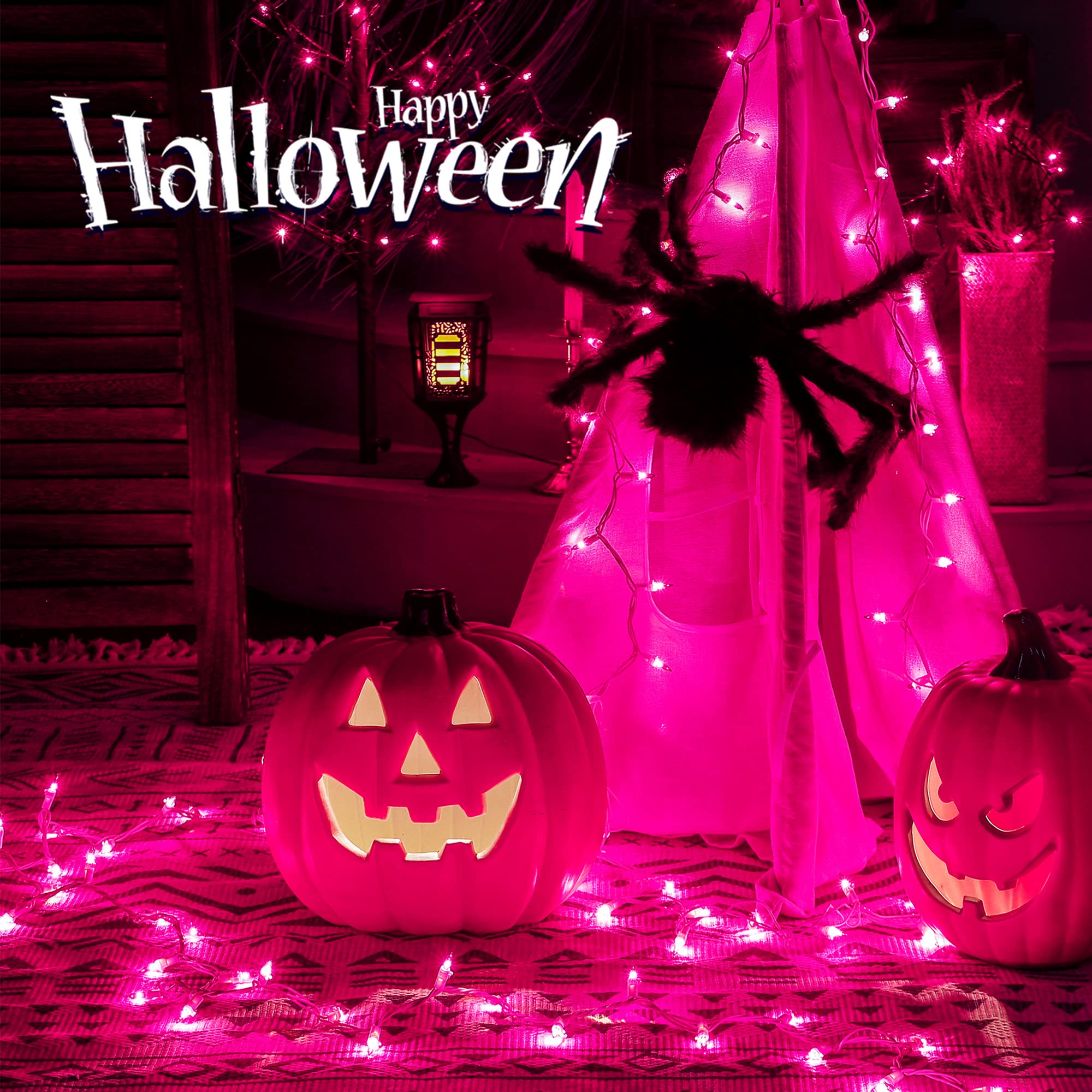 Hopolon 50-Count Purple Mini String Lights, 13Ft Indoor/Outdoor Holiday Decor, Copper Wire, 2Pack