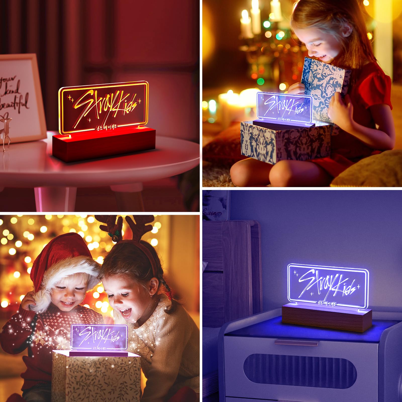 X9H8N9 LED Night Light - 7 Colors, Adjustable Decor Lamp, Acrylic, Model QQD-001, Perfect for Stay Fans & Birthday Gifts