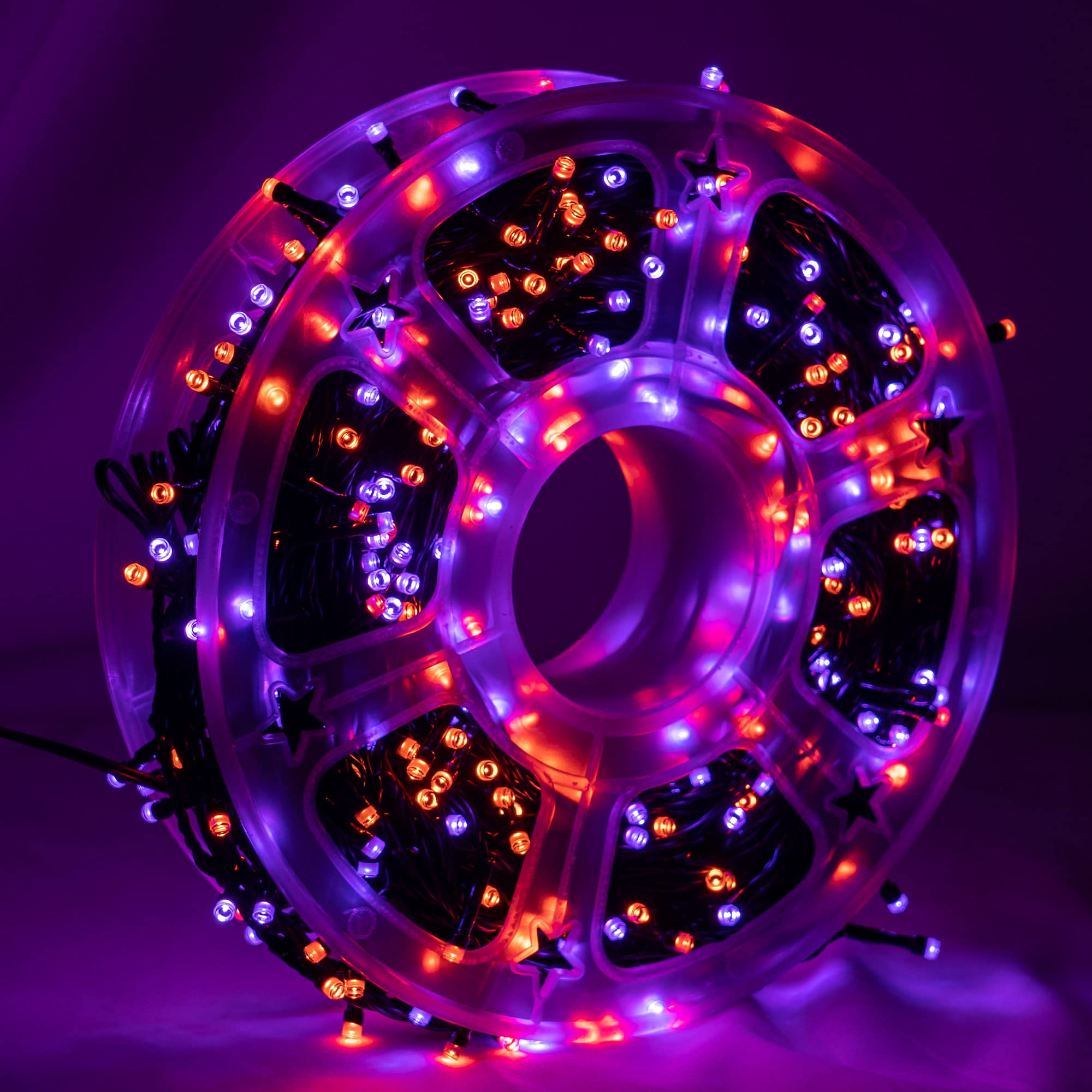 FUNPENY 500 LED Halloween Christmas Lights, Waterproof, 8 Modes, Purple & Orange, Model HB-500CO