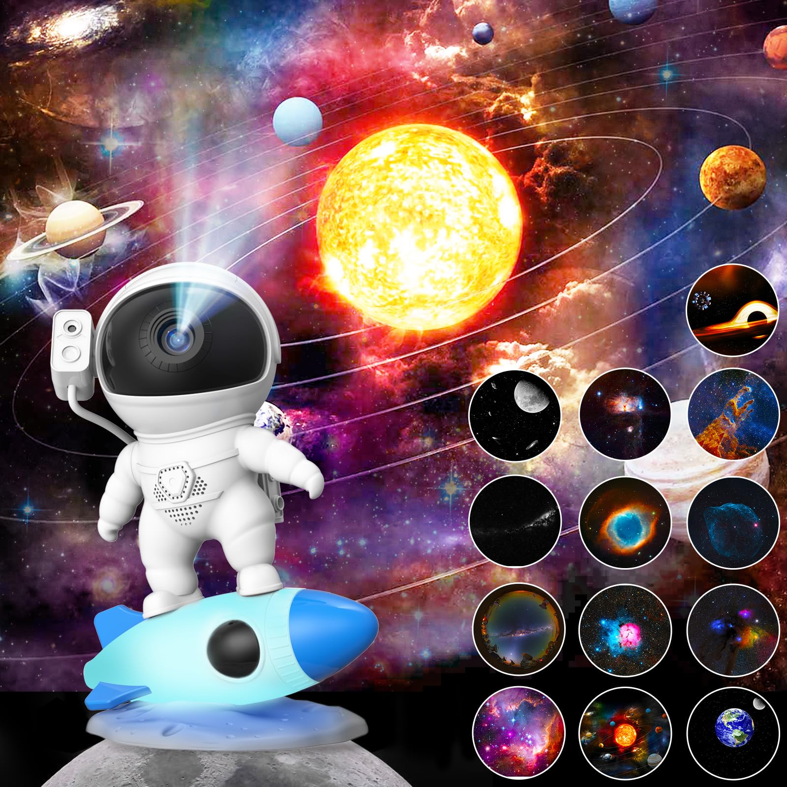 Vansmago Astronaut Galaxy Projector - 13 In 1 Led Star Night Light For Kids & Adults