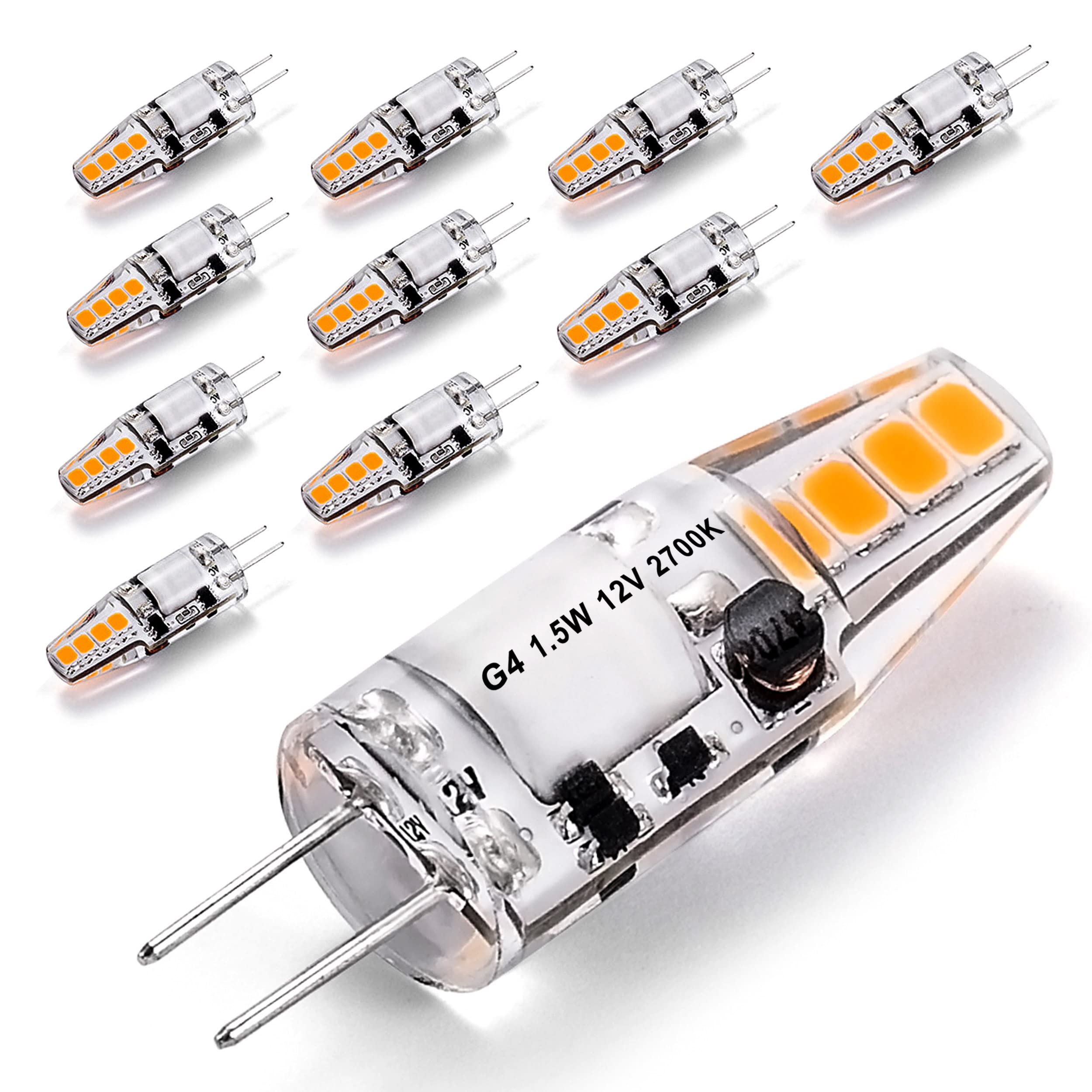 Ziomitus G4 Led Bulbs 10W-20W T3 Halogen 12V Landscape Replacement, Jc Bi-Pin Base G4 1.5W Ac/Dc 12V For Rv Under Cabinet Puck L