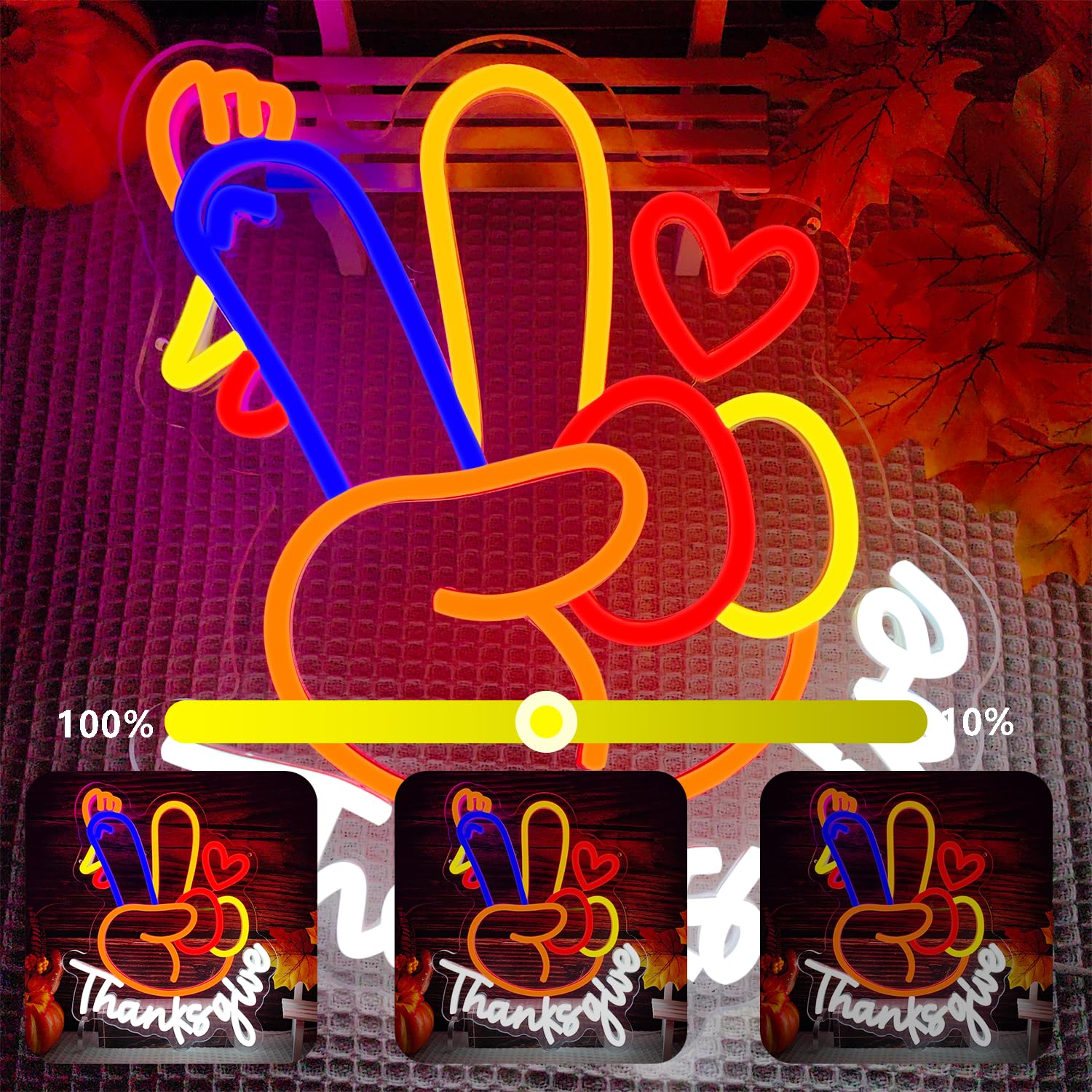 Turkey Neon Sign Thanksgiving Neon Sign Dimmable Turkey Led Light Happy Thanksgiving Led Sign For Wall Decor Turkey Neon Window Light Up Sign For Bedroom Living Room Home Decor Party Gift
