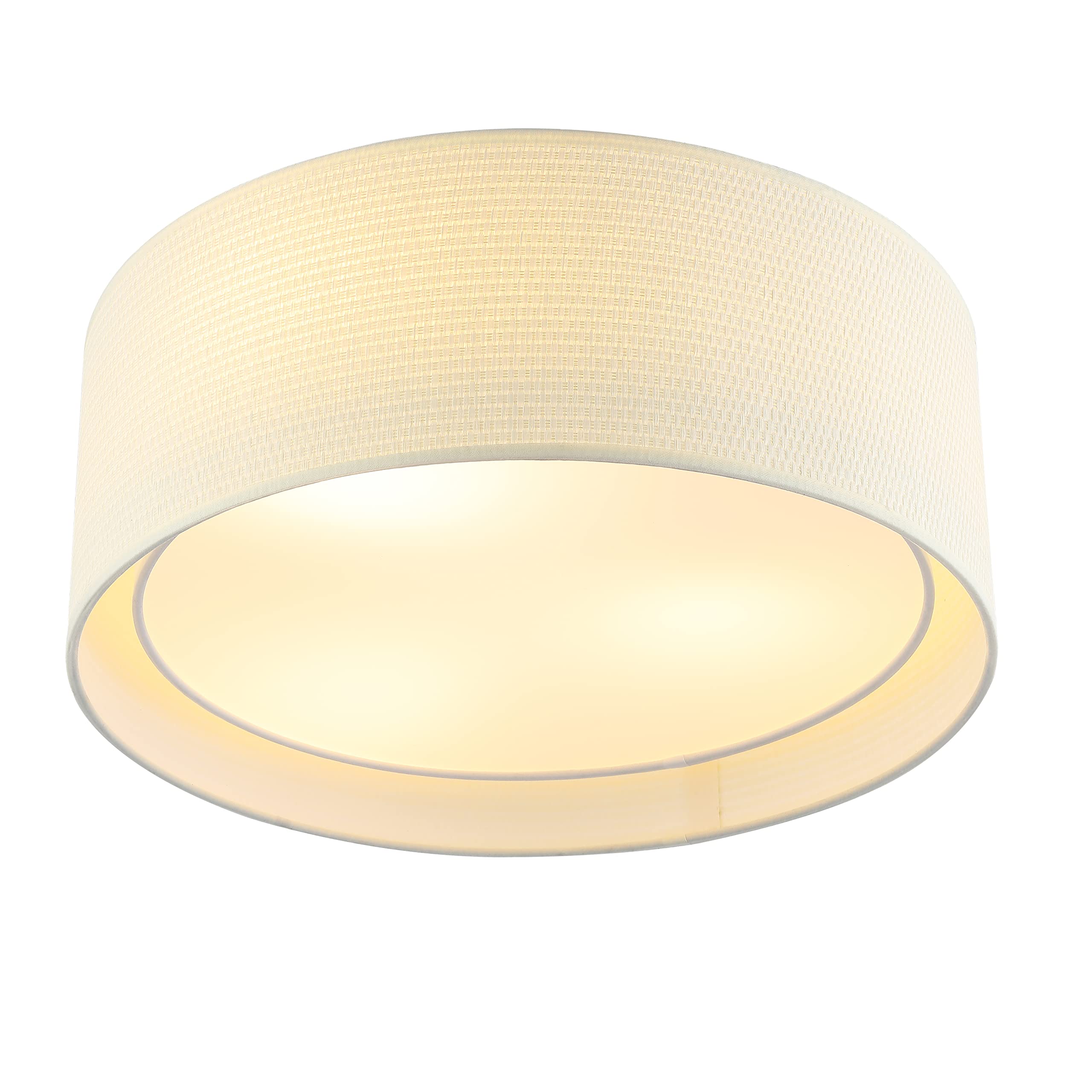WINGBO 3-Light Flush Mount Ceiling Light Fixture, Acrylic & Fabric, Medium 15.7in, Beige, Model e9ed1871-f53e-4cf3-b59b-a