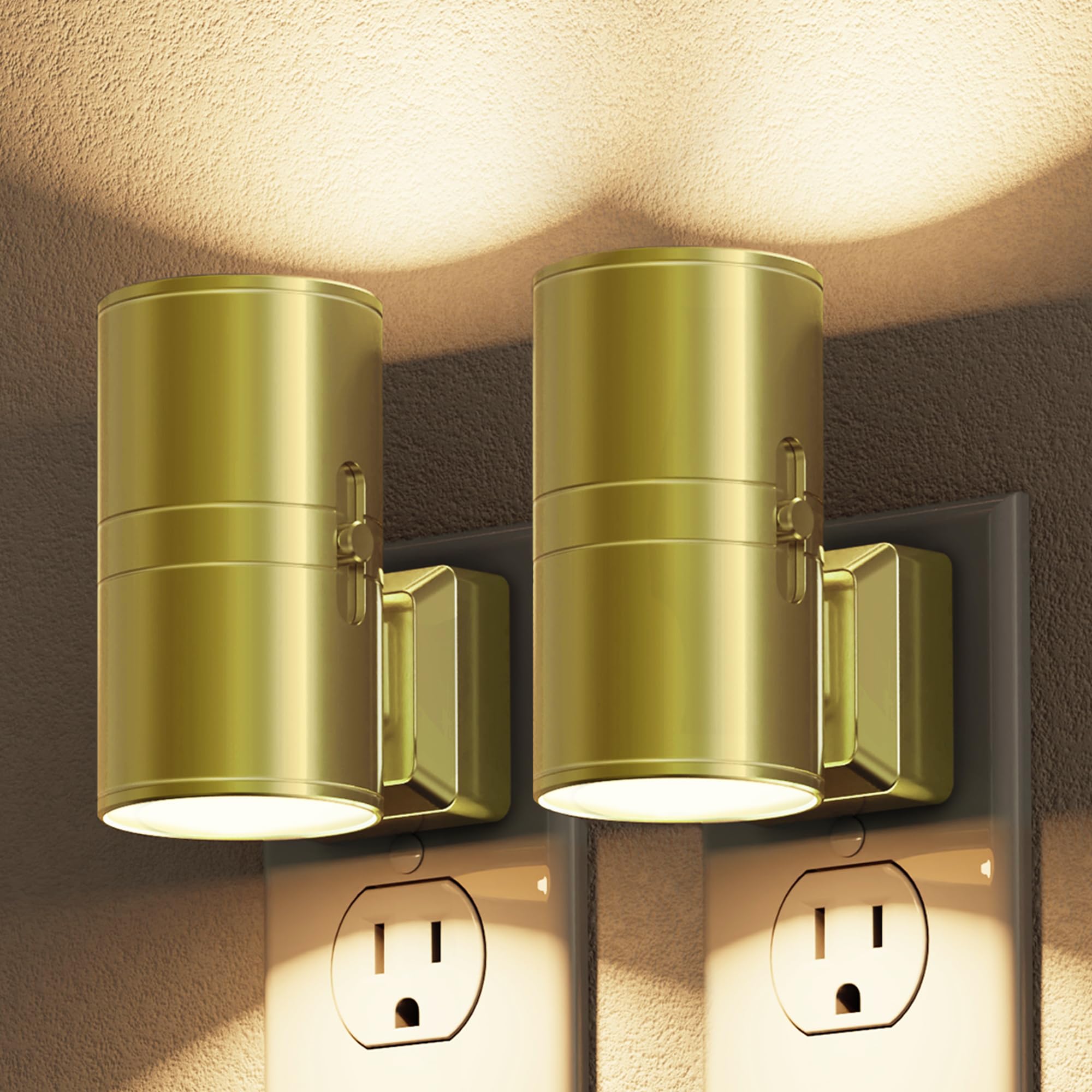 L LOHAS LED Night Light  Automatic Night Lights Plug into Wall  2 Pack Nightlights With Light Sensor  3000K Soft White 0-100LM Dimmable Modern Nightlight for Kids Bedroom Hallway