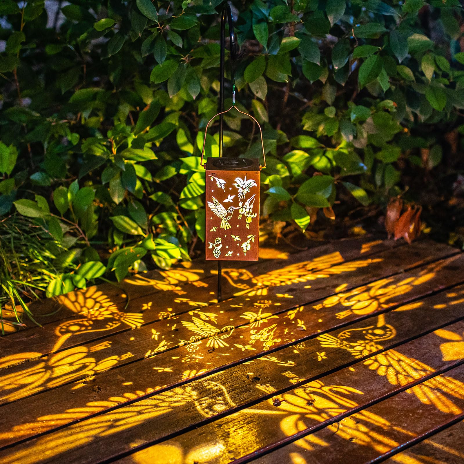 2Pack Hummingbird Solar Lanterns Outdoor Waterproof Hanging Solar Lights Metal Decor Lantern Gifts For Mom Women Grandma Led Lig