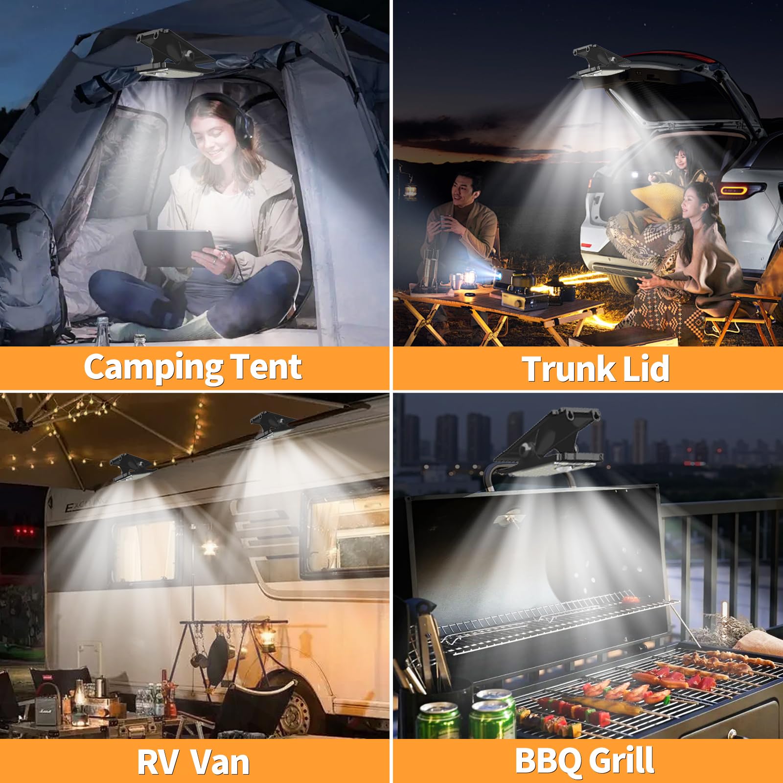 XYRIS Clip On Solar Light Outdoor 60 LED - Chain Link Fence Lights, Solar Chicken Coop Light, Solar Shed Light for Garden, Campi