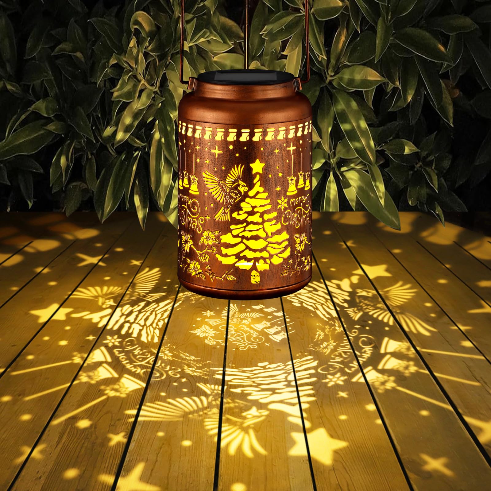 Solar Lanterns Outdoor Waterproof Garden Decor Birthday Gifts For Women Mom Grandma Hanging Lights Metal Decoration Outside For