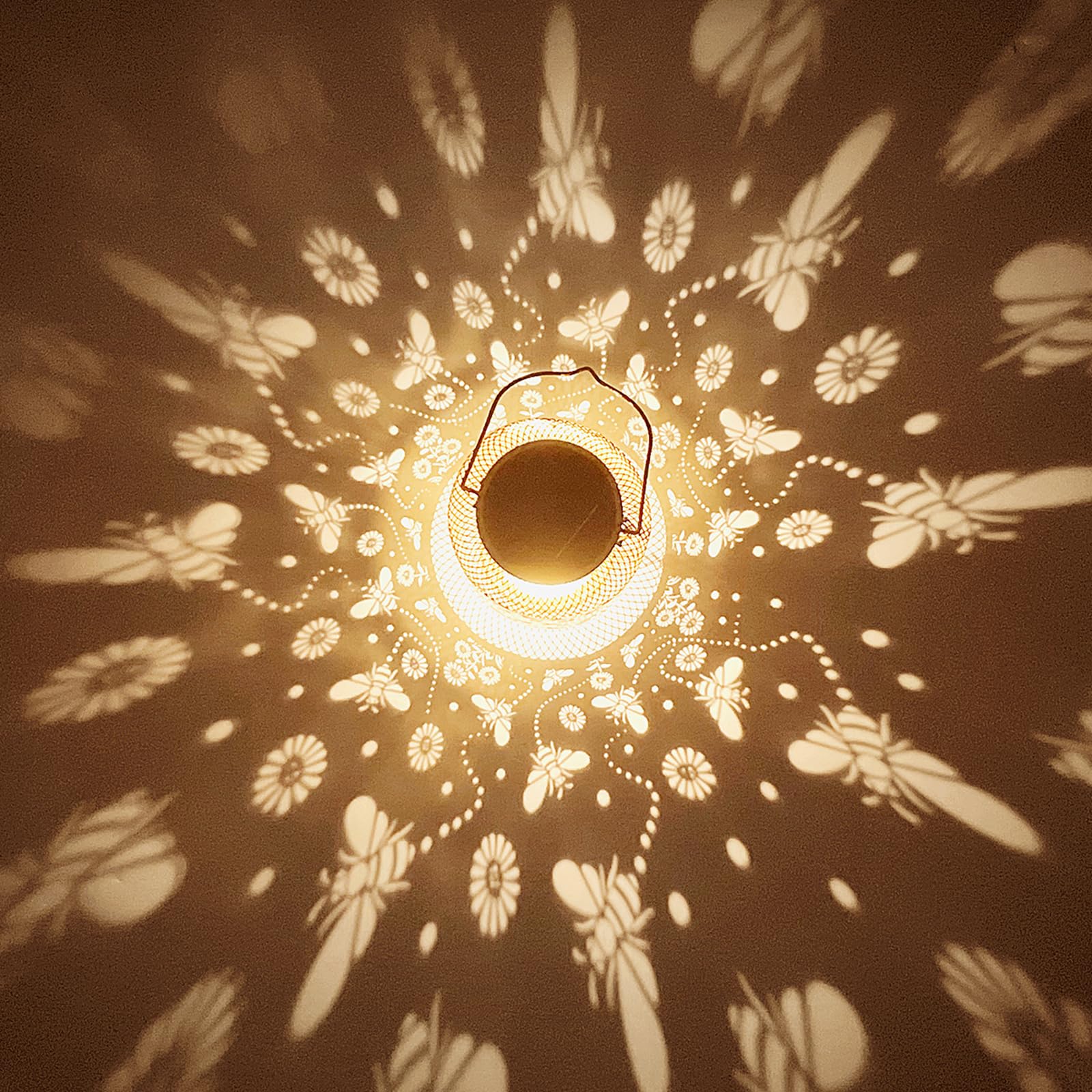 Aitenisen Solar Lanterns - Waterproof Metal Bee Garden Decor For Yard, Patio, And Porch