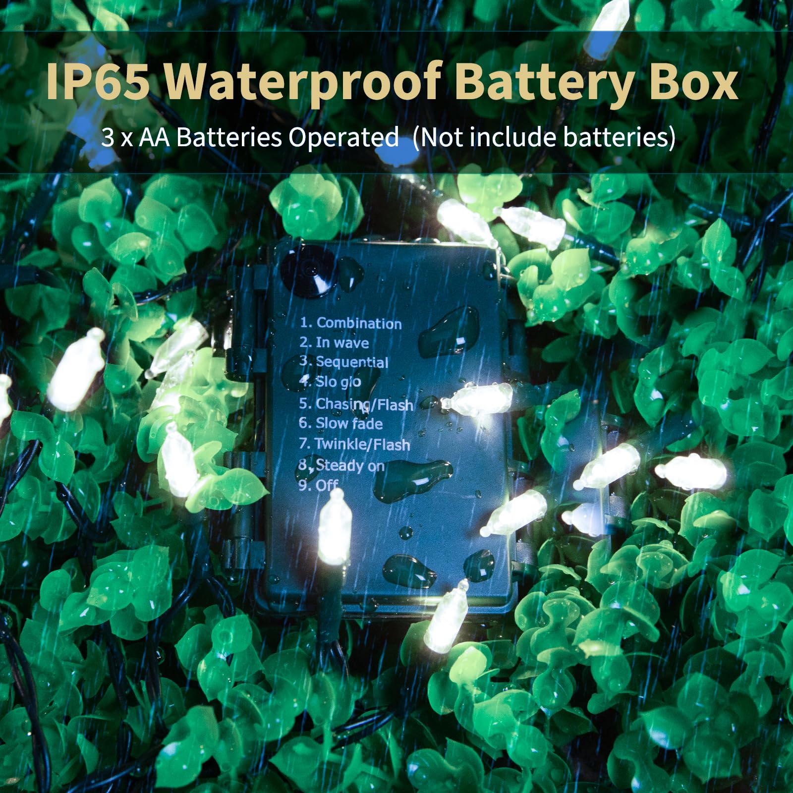 Brightown Battery Operated Christmas Lights 50 LED Mini String Lights 18 Feet 2 Pack Waterproof Pure White for Indoor Outdoor Decor