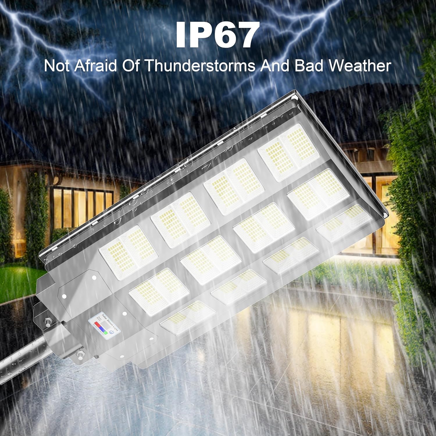 Xcqmhf 2-Pack Solar Street Light Dusk To Dawn 3200W, 480000Lm, 7000K Brightness, Ip67 Waterproof, Motion Sensor, Lights Outdoor