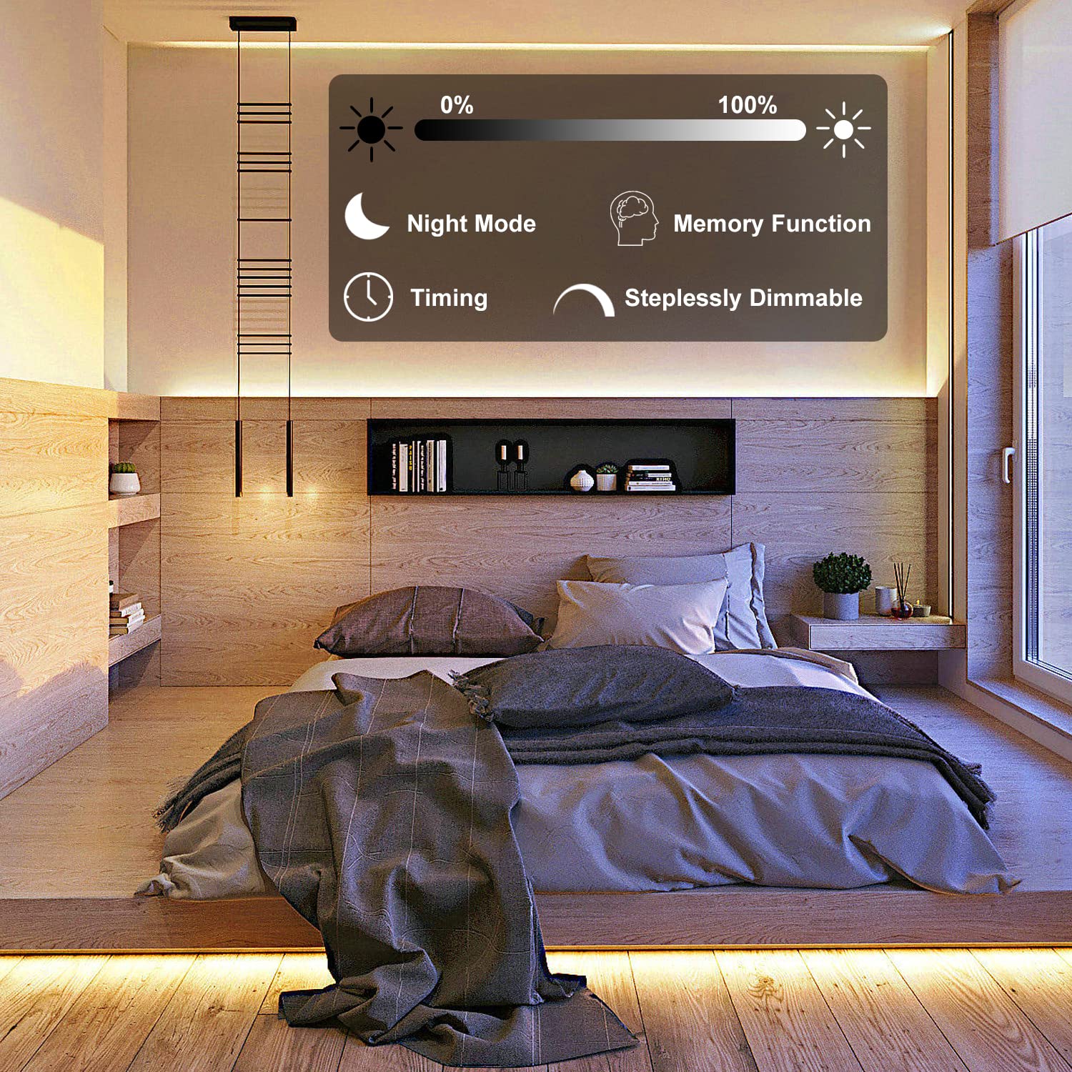 BUNACET COB LED Strip Lights 20ft, 2880 LEDs, 3000K Warm White, Dimmable Aluminum Tape for Bedroom & Kitchen Lighting