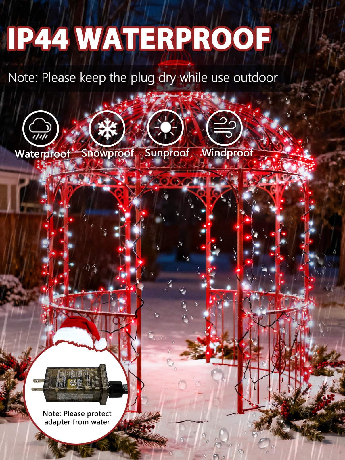 Voice Controlled Christmas Lights With Remote  99 Ft 300 Led String Lights Indoor Outdoor With 12 Modes 3 Timers  Dimmable Twinkle Light Plug In Waterproof For Xmas Tree Party Decor  Red And White