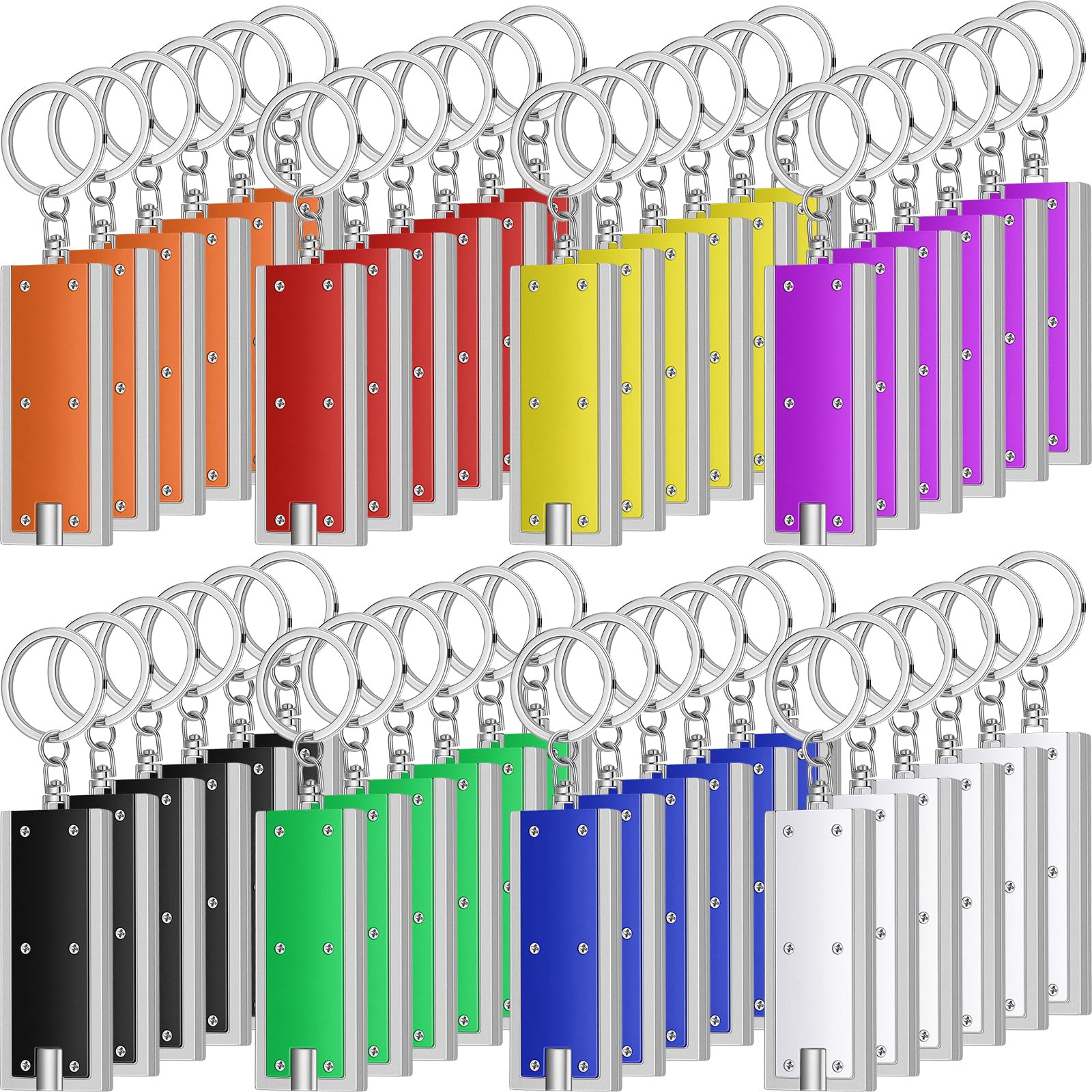 Hicarer 48 Pieces Flashlights Keychain Bulk Mini Powerful LED Keychain Lights Portable Flashlight for Emergency Camping Outdoor 