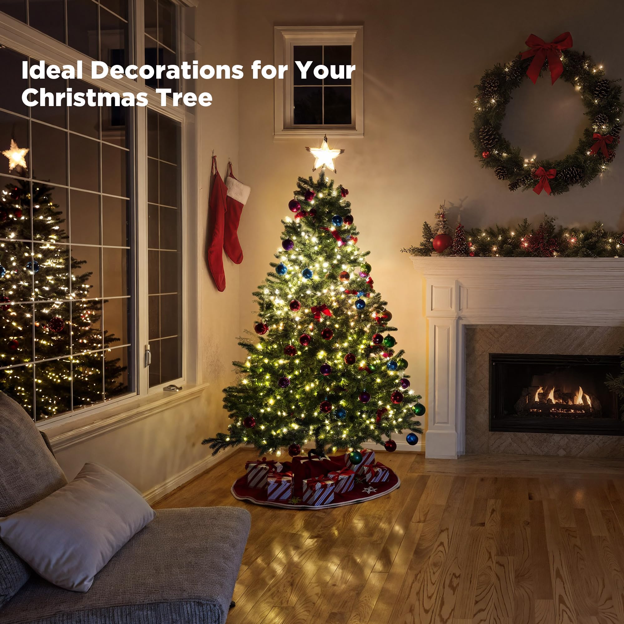 Wbao Christmas Lights Indoor Outdoor 500Led 174Ft  Super Bright Led Christmas String Lights With Ul Certified  8 Lighting Modes  Timer  Memory & Waterproof For Trees  Patio  Party Decor  Warm White