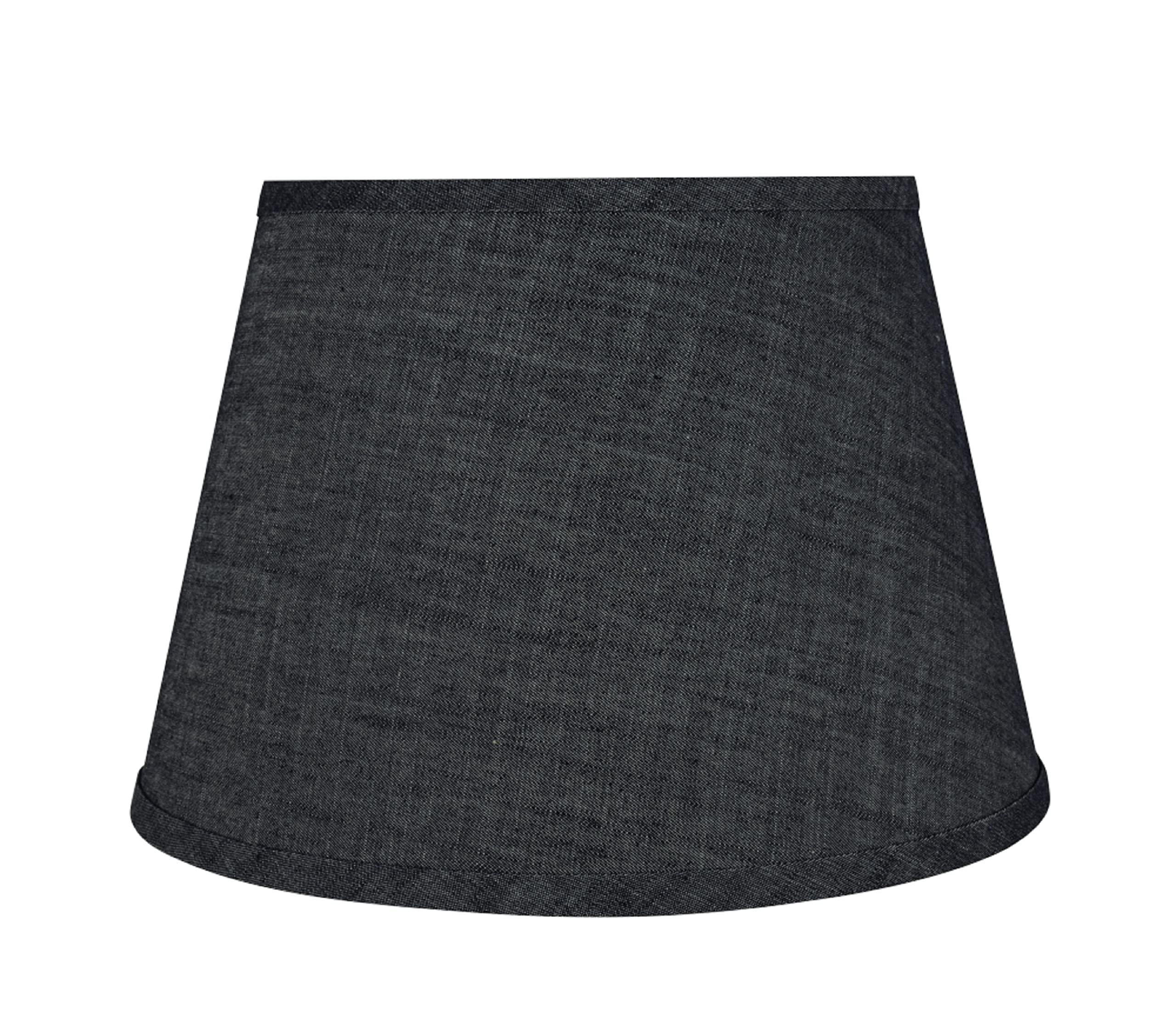 Aspen Creative Lamp Shade, Transitional Hardback Empire, Denim Fabric, 13in Wide, Grey-Blue, Model 32921