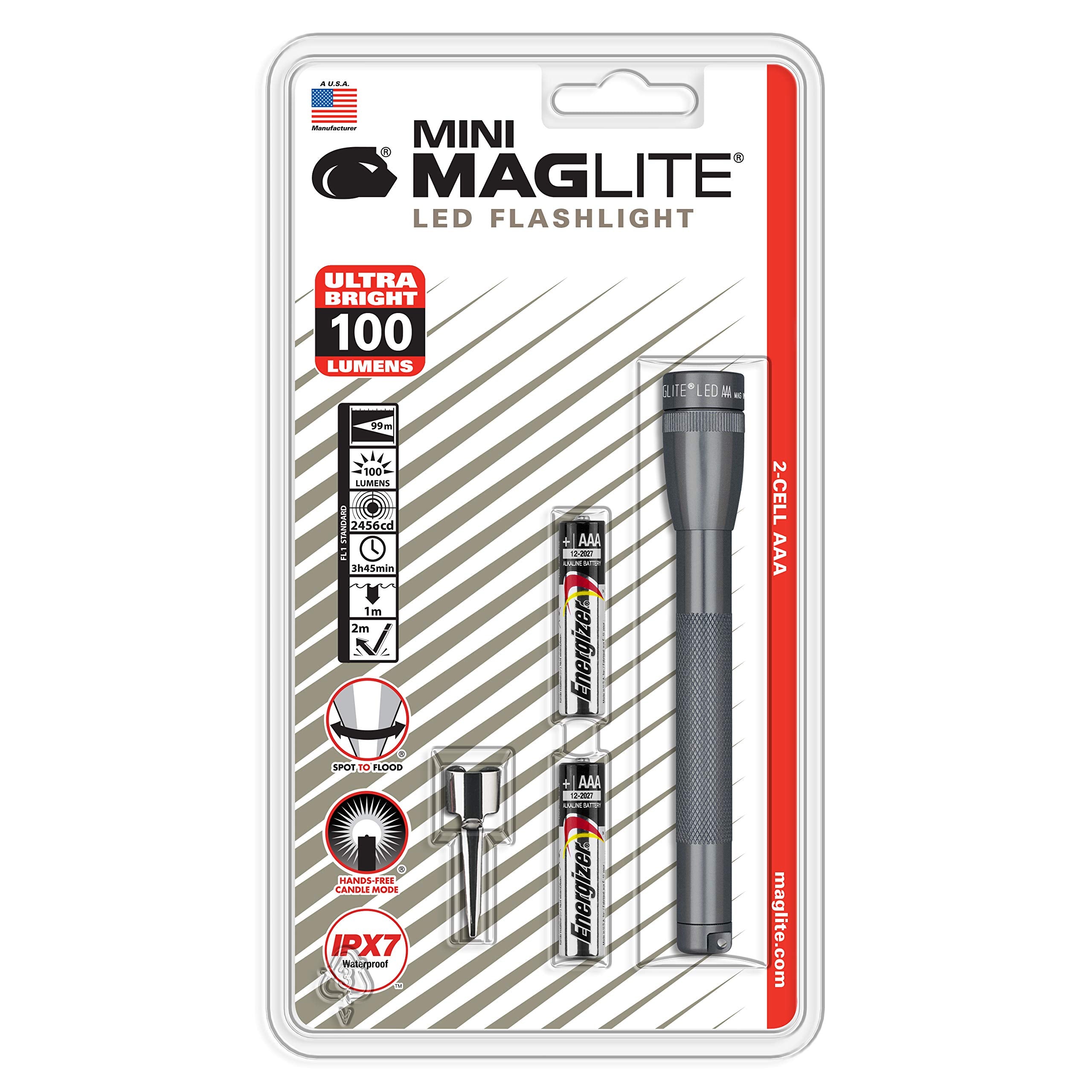 Maglite Mini Led 2-Cell Aaa Flashlight Gray
