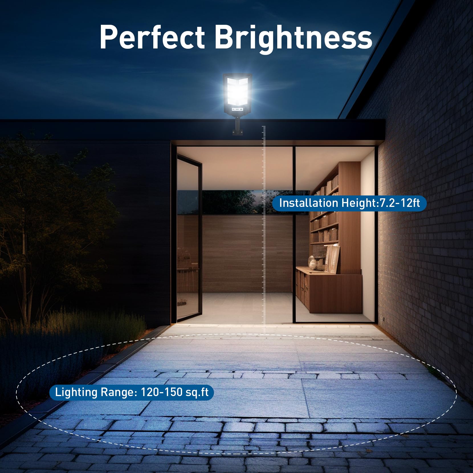 Vowelsone K4 200W Solar Lights Outdoor Waterproof,6500K Solar Street Lights Outdoor 12000Lm Led Solar Flood Light, Wide Angle Wi