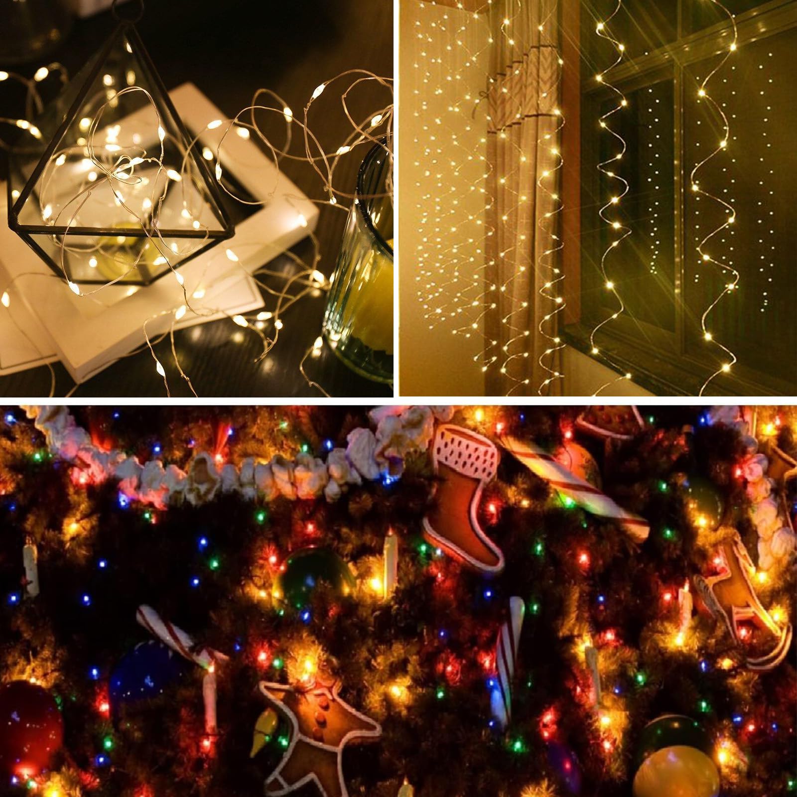 4-Pack 50 LED Fairy Lights Battery Operated with Timer, 16FT Waterproof Starry String Lights Outdoor Indoor Mini Cuttable Lights