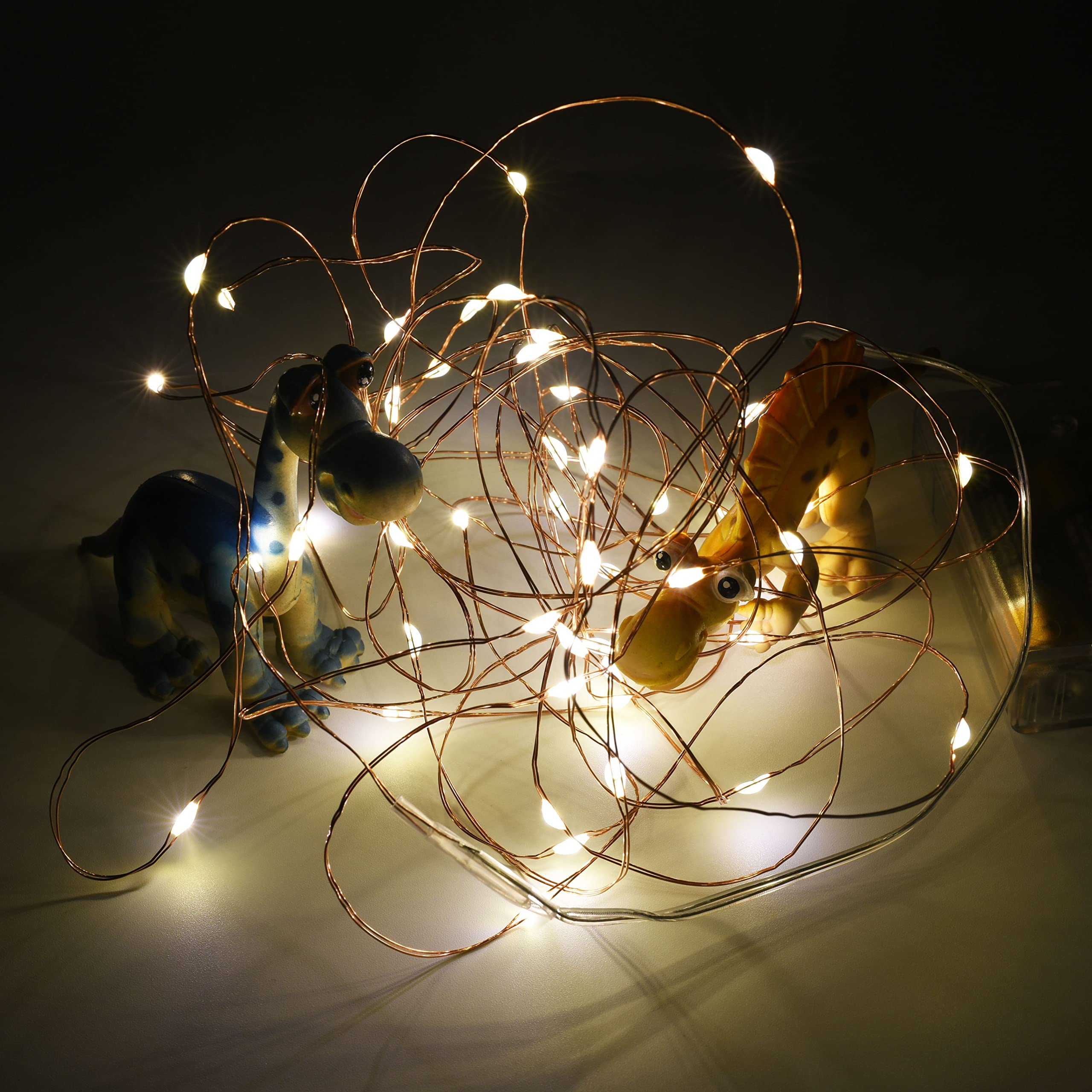 Uhugu Battery Operated String Lights, 16Ft Battery Operated String Lights With 8 Flashing Modes And 8 Hours On 16 Hours Off Timer(Warm White,2 Pack)