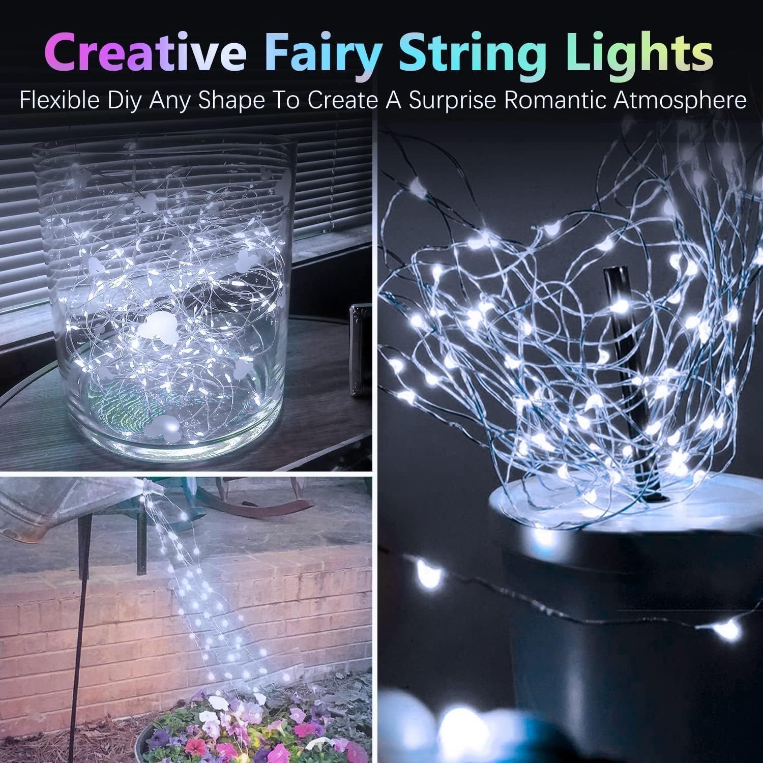 2 Pack Each 66Ft 200Led Battery Operated Fairy Lights With Remote, Waterproof Battery Christmas Twinkle Light With Timer, String