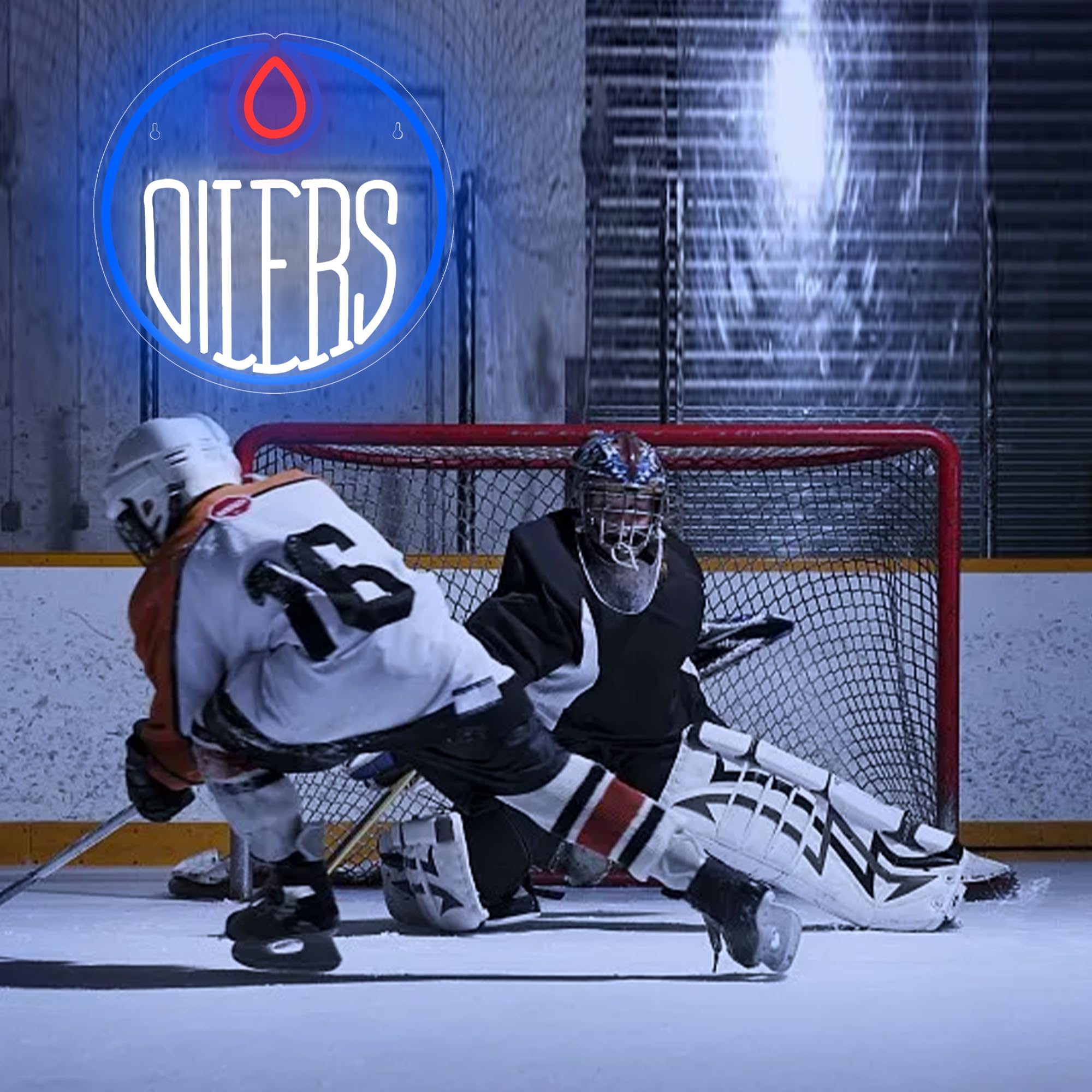 Ice Hockey Neon Sign Wall Decor Sports Neon Sign For Man Cave Hockey Player Led Light For Garage Decor Dormitory Bar Club Shop Wall Great Birthday Gift For Sports Fans(Zkxd161)