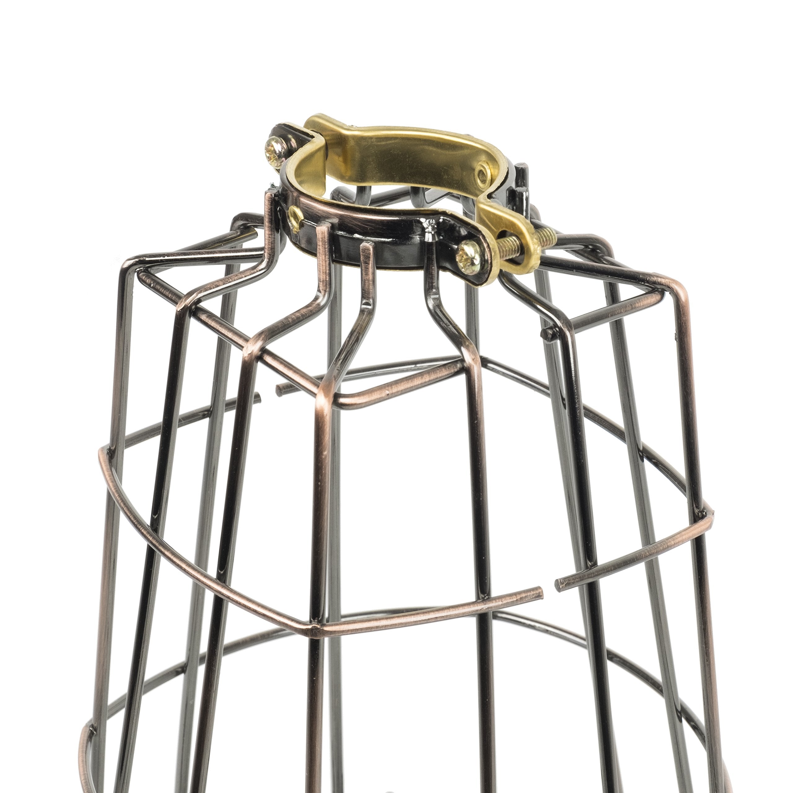 Rustic State Pendant Lamp Light Cage Guard, Metal Wire, Bronze, Model 092