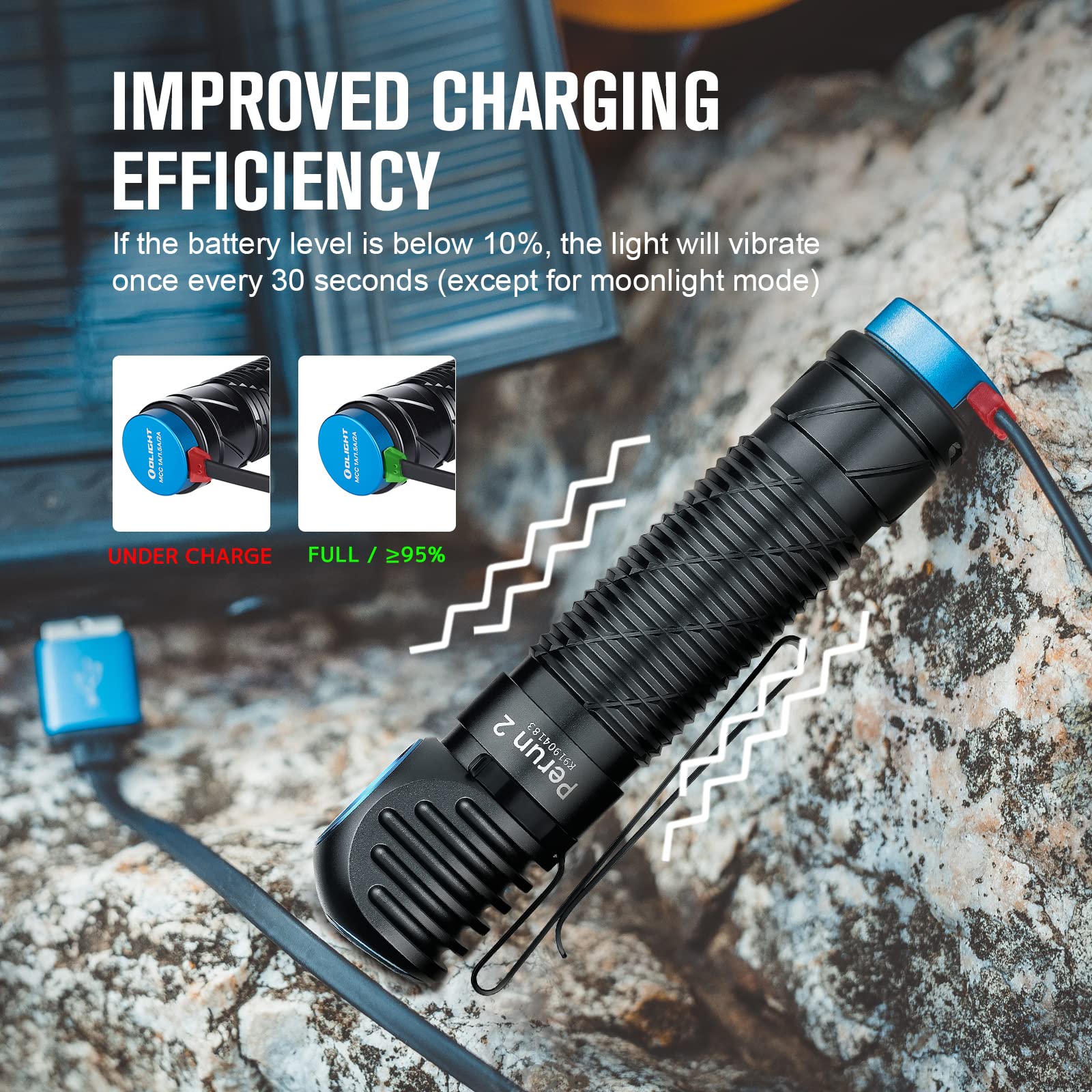 OLIGHT Perun 2 Headlamp, 2500 Lumens, Rechargeable, Waterproof, Aluminum, Black, Model O-PERUN2#US-FBA