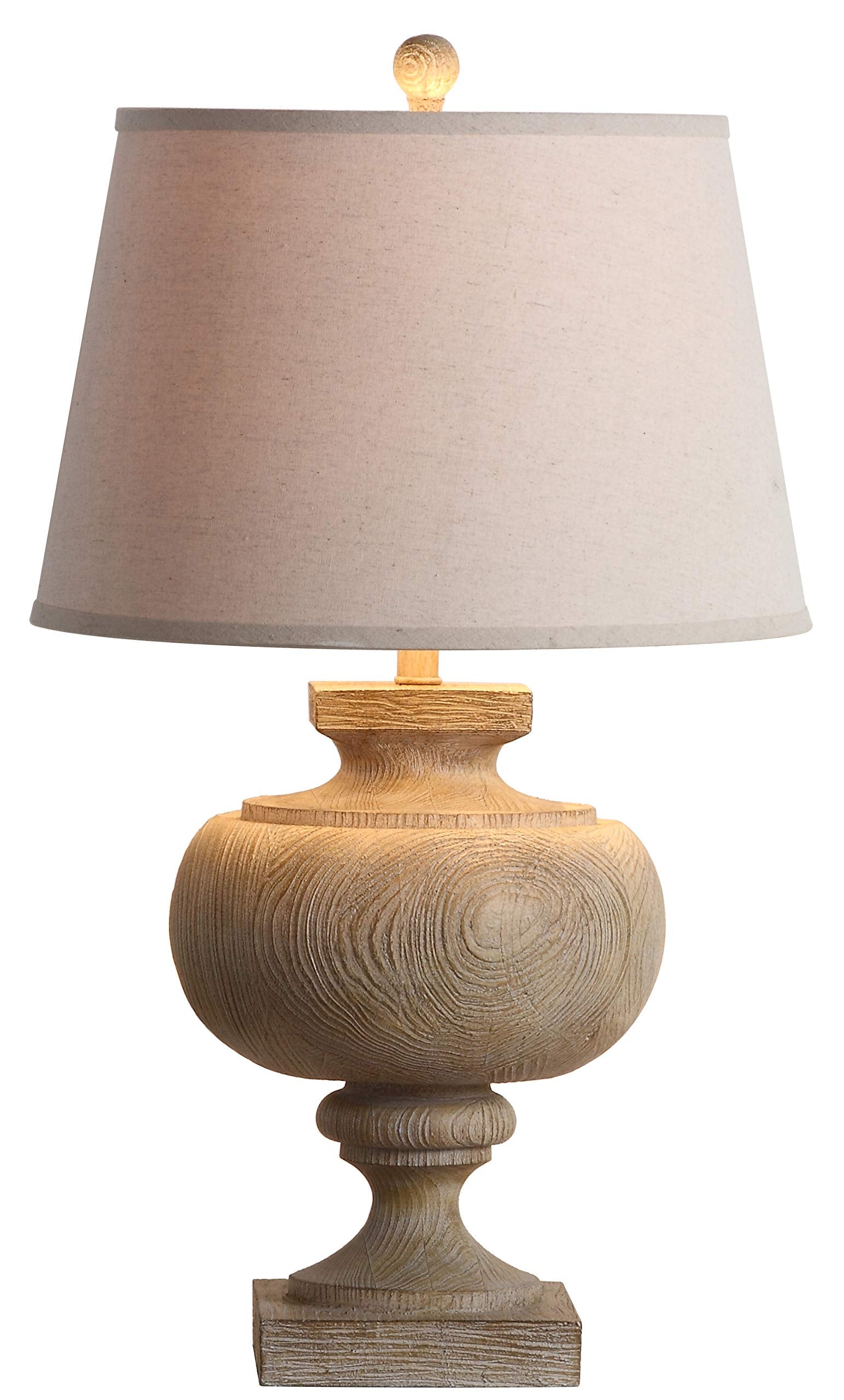 SAFAVIEH Lighting Collection Prescott Rustic Farmhouse Wood Finish 31-inch Bedroom Living Room Home Office Desk Nightstand Table