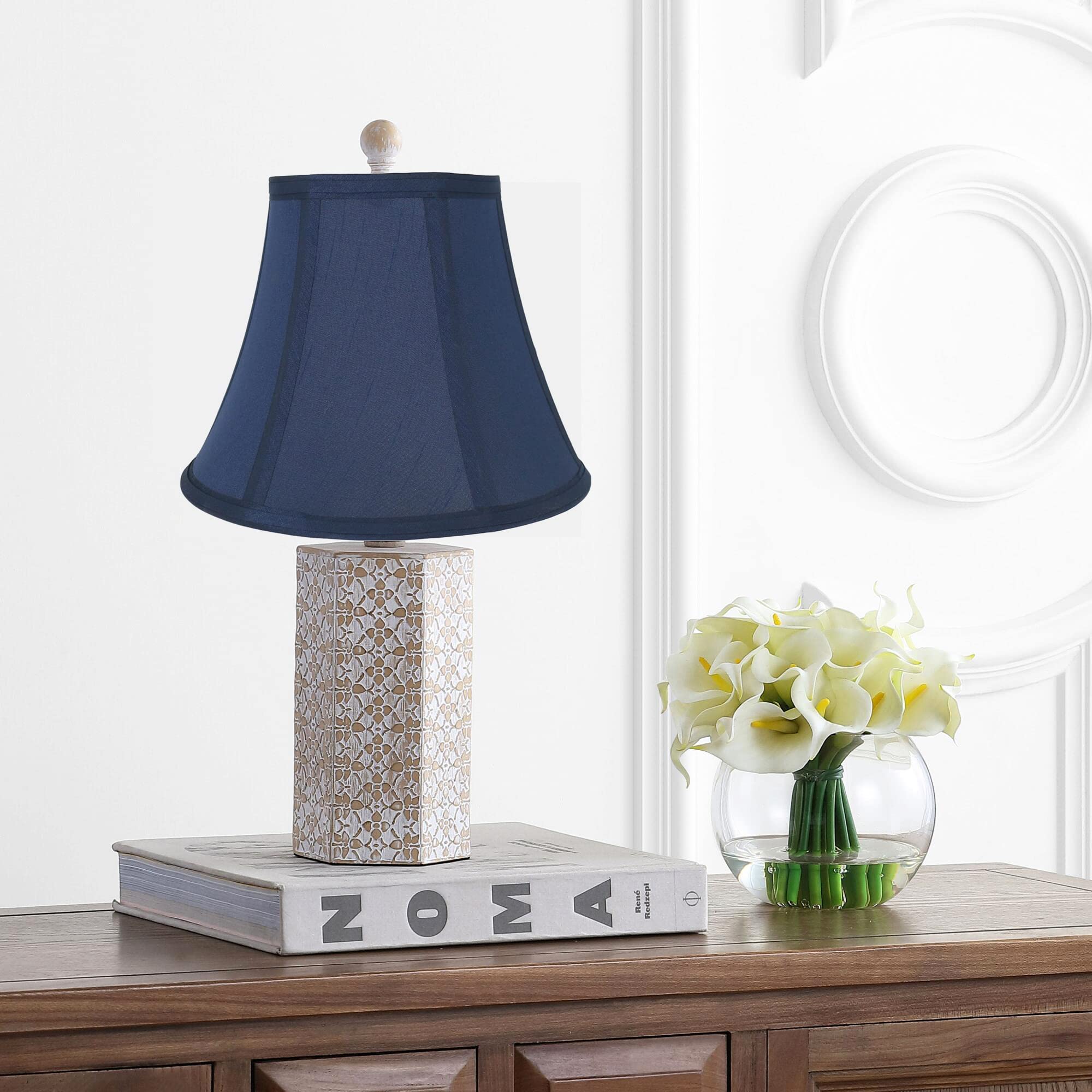 Urbanest Softback Bell Lampshade Set of 2, Faux Silk, 5inx9inx7in, Navy Blue, Spider-Fitter