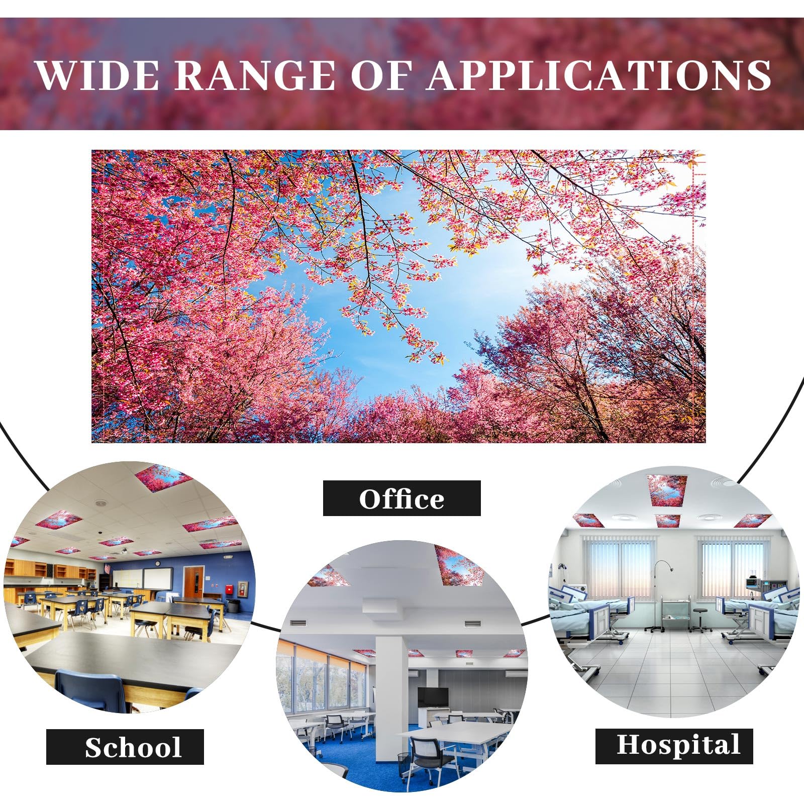 Patelai Fluorescent Light Cover - 4x2 Feet, Magnetic Filters, Spring Forest Color, Model PT-Patelai-56765 for School & Office