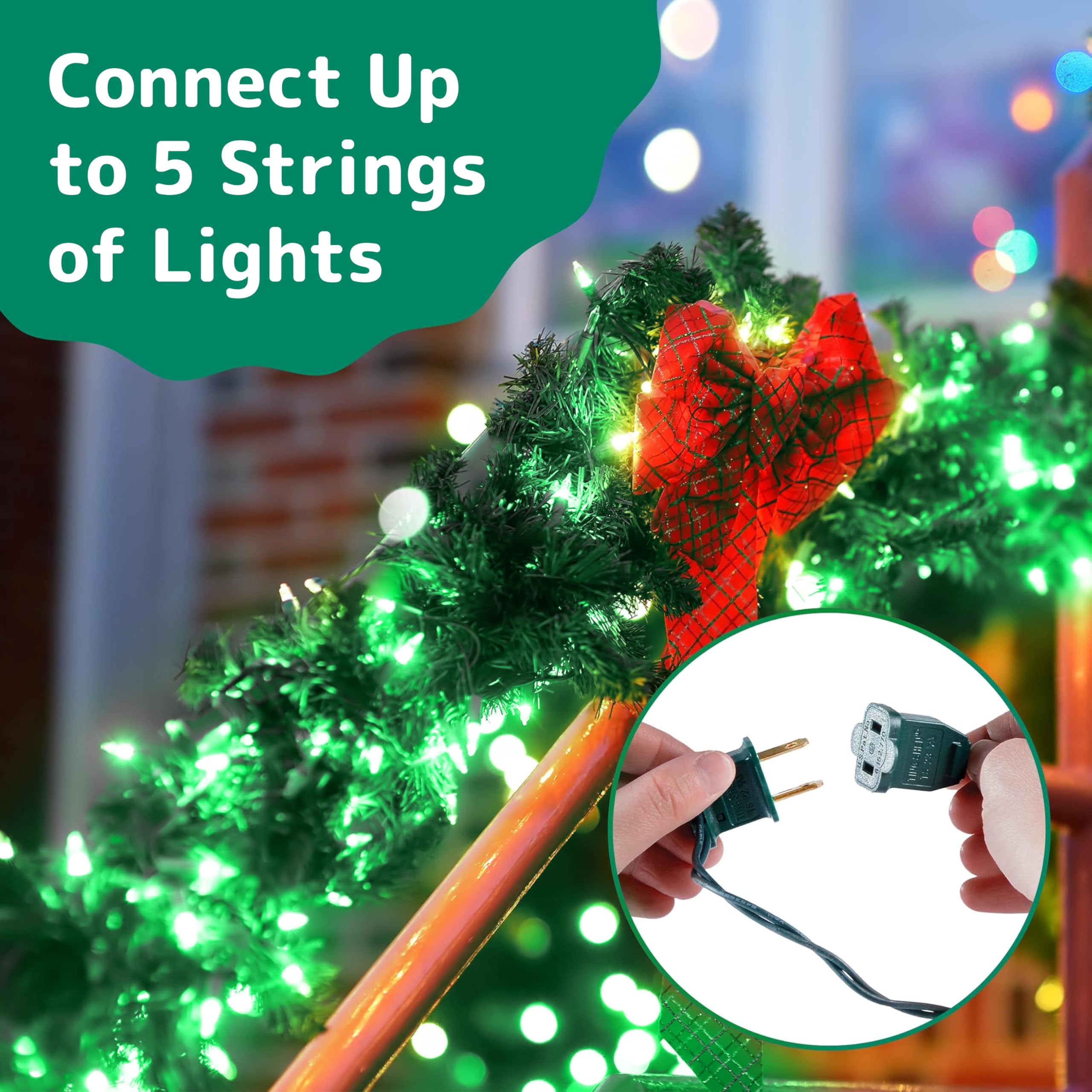 Prextex 100 Count Green Mardi Gras Lights With Green Wire - 20 Ft Warm Green Twinkle Lights For Indoor Or Outdoor Use - Holiday