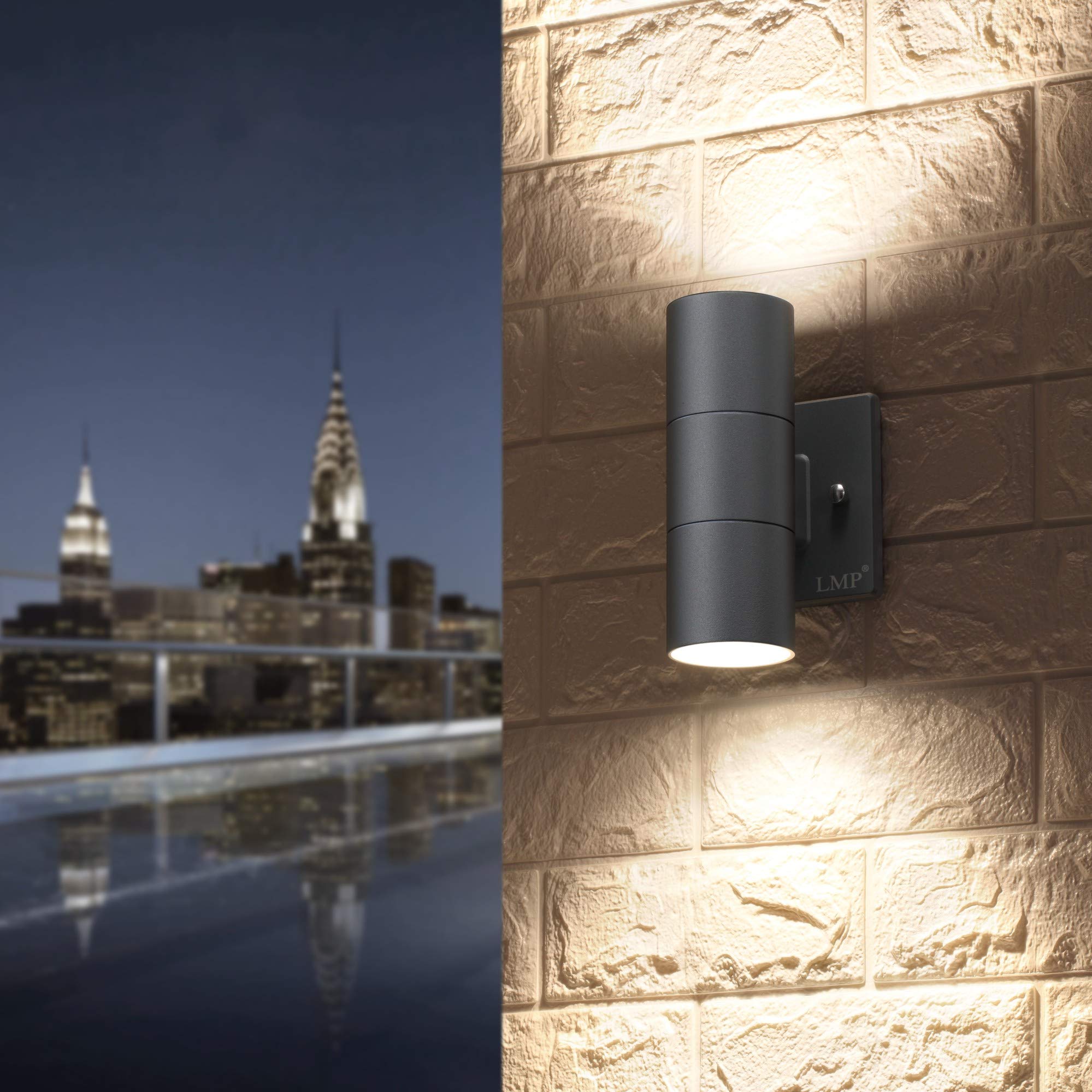 LMP Modern Outdoor Wall Light, Black Aluminum Finish, 1 Pack, Gray, Model ZY-B1005GRAY1