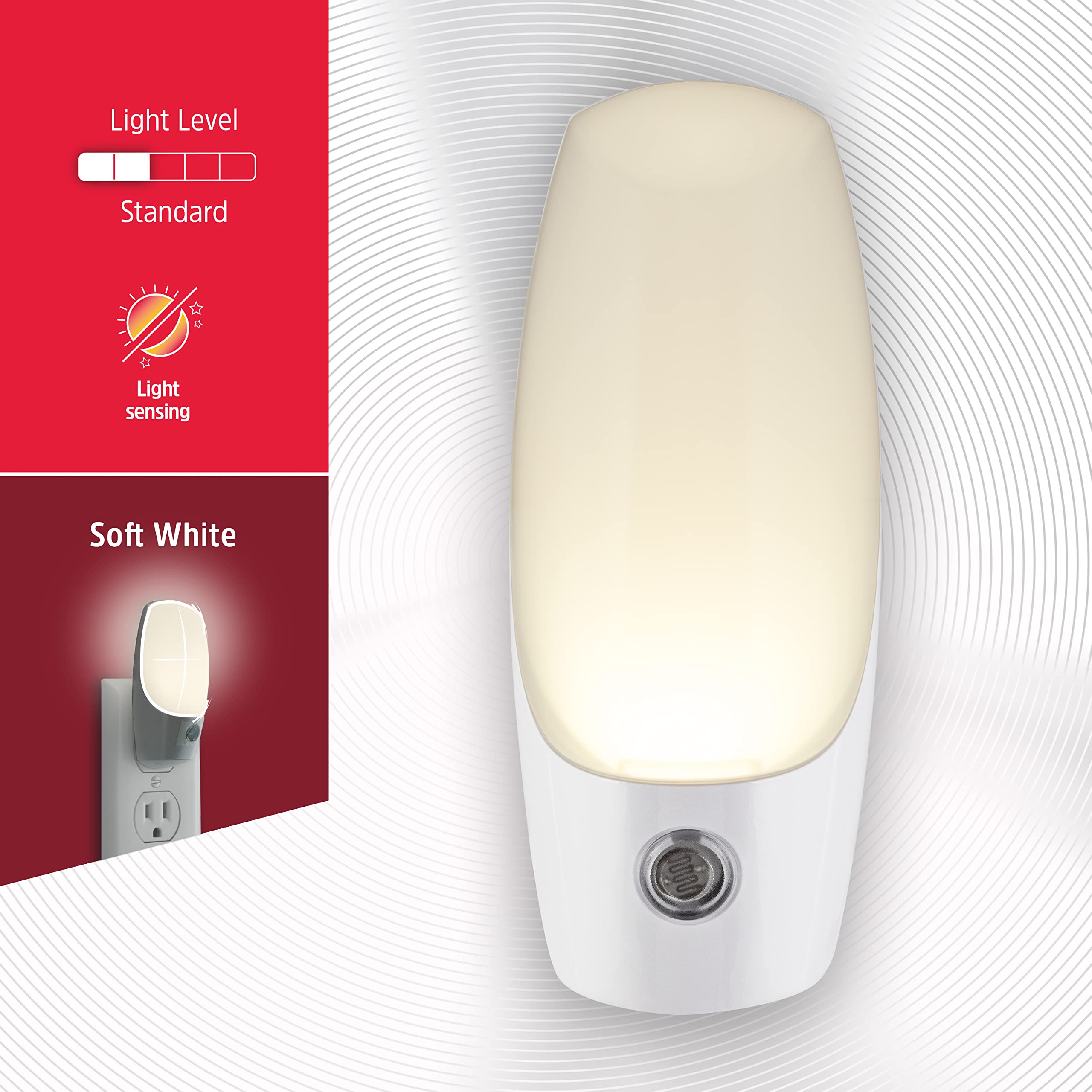 Energizer Led Automatic Night Lights, Plug-In, Soft White, Light Sensing, On At Dusk, Off At Dawn, Energy Efficient, Ideal For Bedroom, Bathroom, Kitchen, Hallway, Staircase, 37101, 2 Pack,