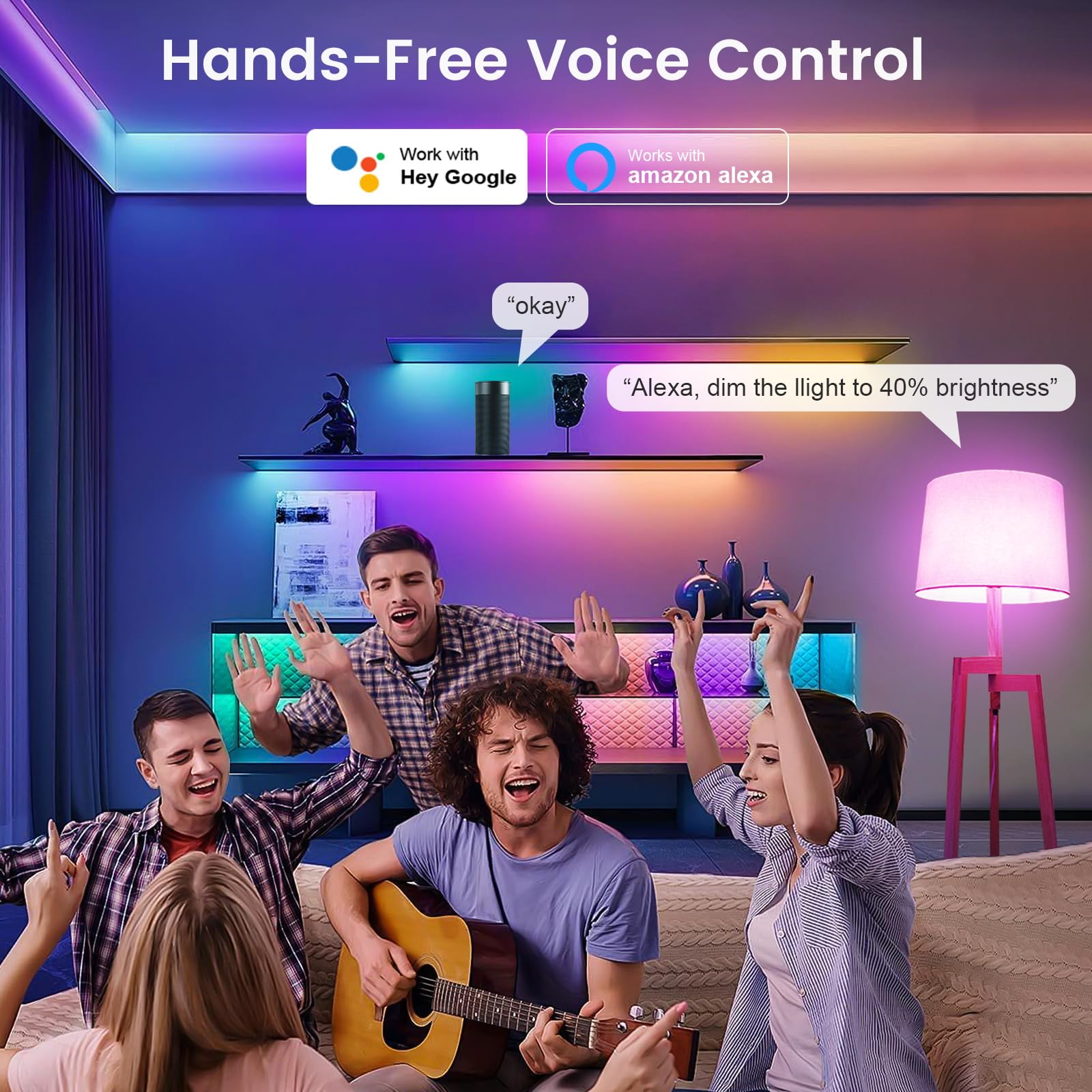OHLUX Smart Candelabra LED Light Bulbs, E12 Base, WiFi Compatible, 4W Equivalent, Multicolor, 1 Pack, Model WIFI C37
